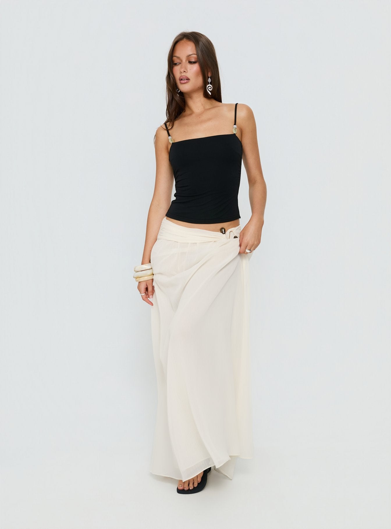 Isameika Beaded Tank Top Black - Image 3