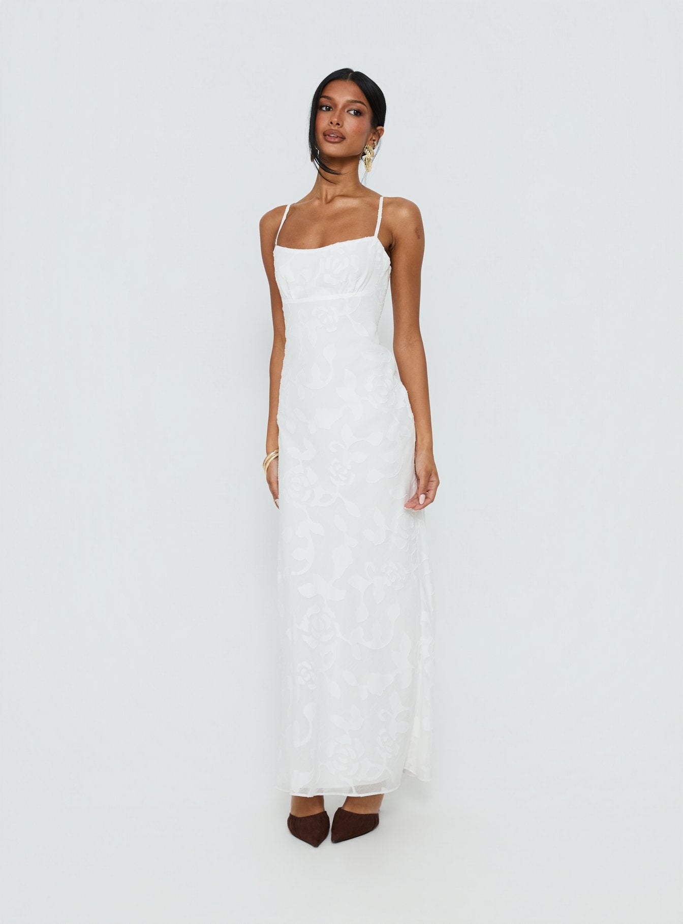 Avienna Maxi Dress White Burnout - Image 3