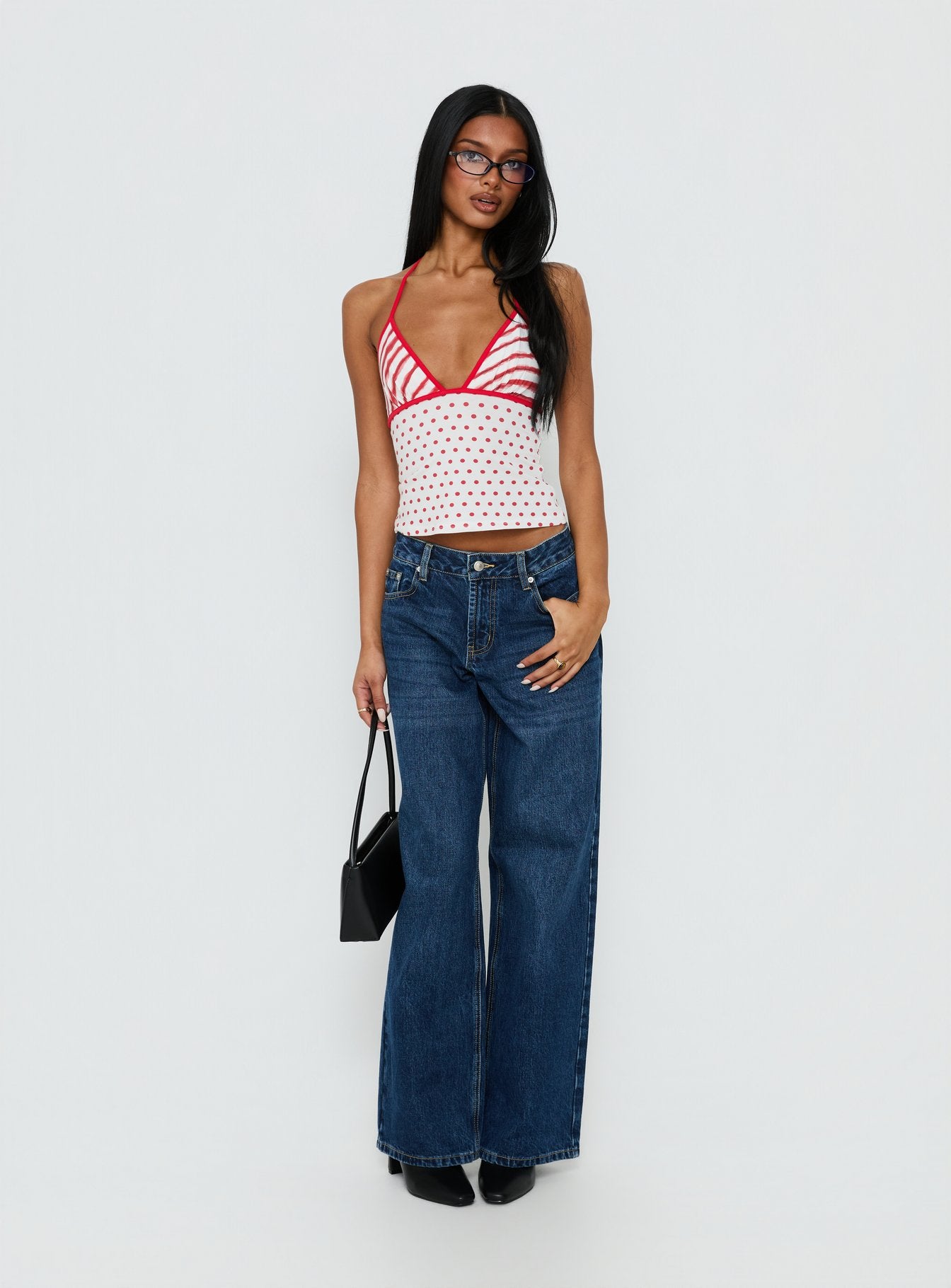 Aelina Halter Top Red / White Polka Dot - Image 3