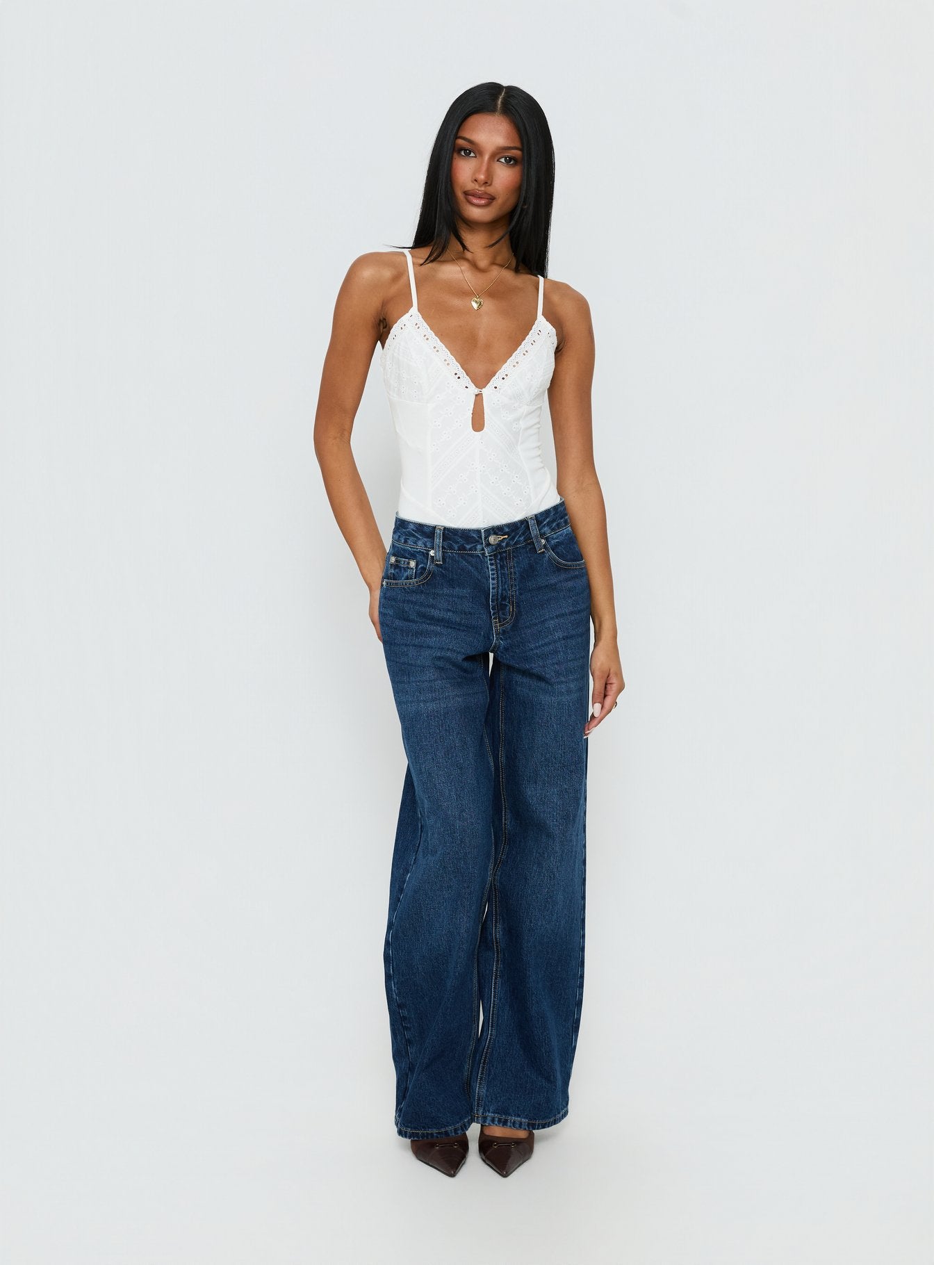 Nerisse Keyhole Bodysuit White - Image 3