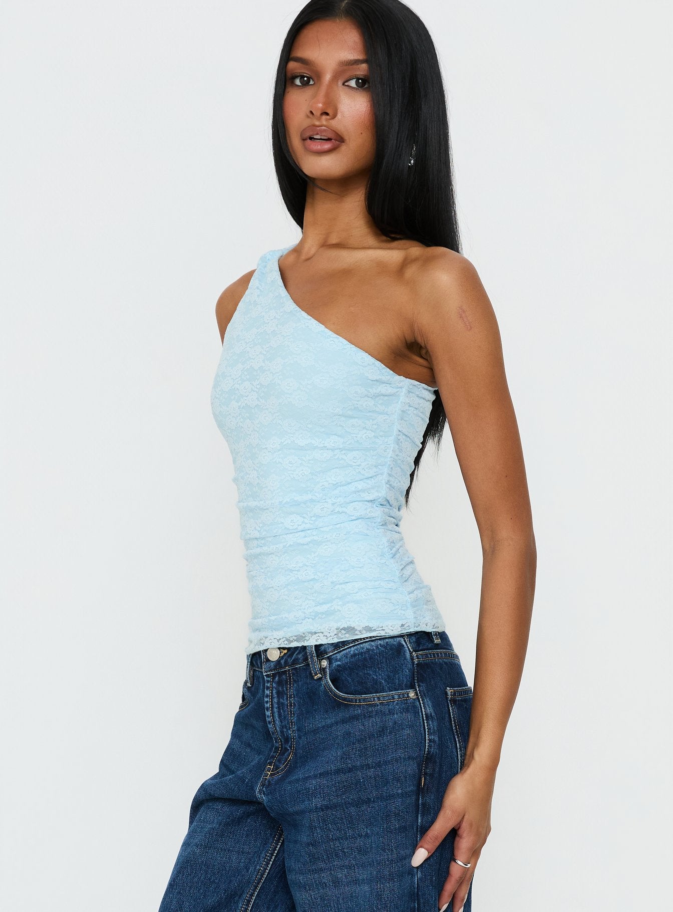 Arienne One Shoulder Top Blue - Image 3