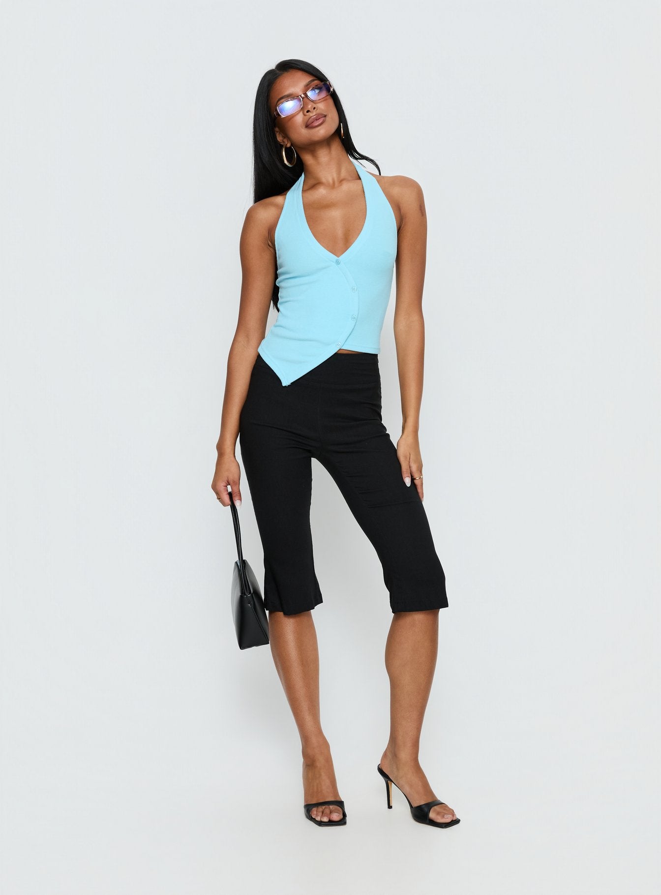 Avrilla Wrap Knit Top Blue - Image 3