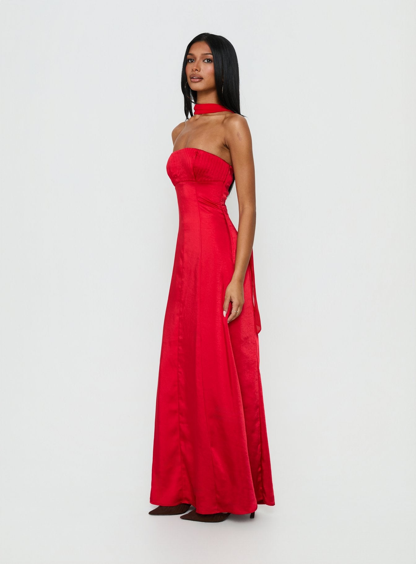 Masterpiece Strapless Maxi Dress Red - Image 3