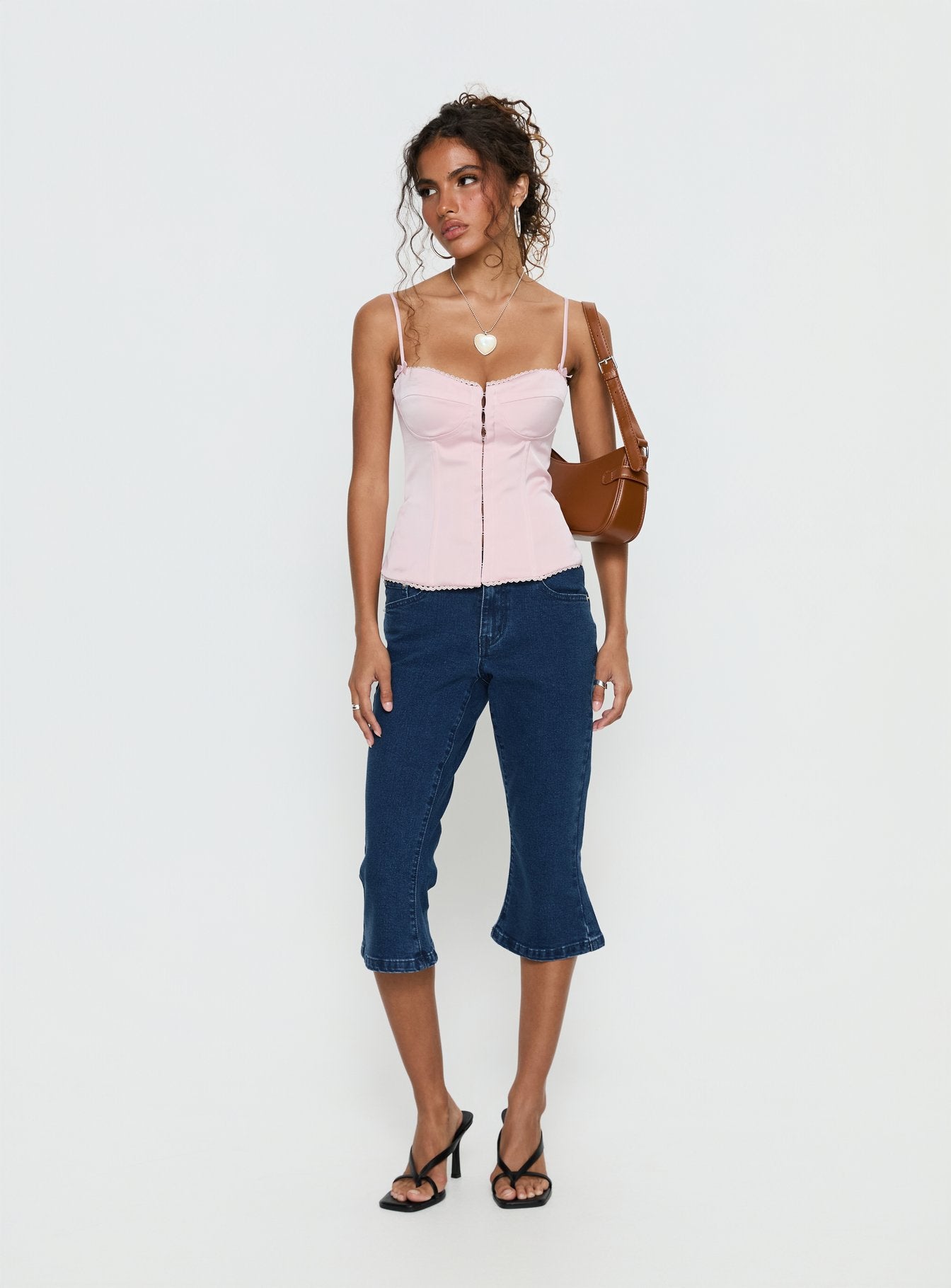Maralyne Satin Corset Top Soft Pink - Image 3