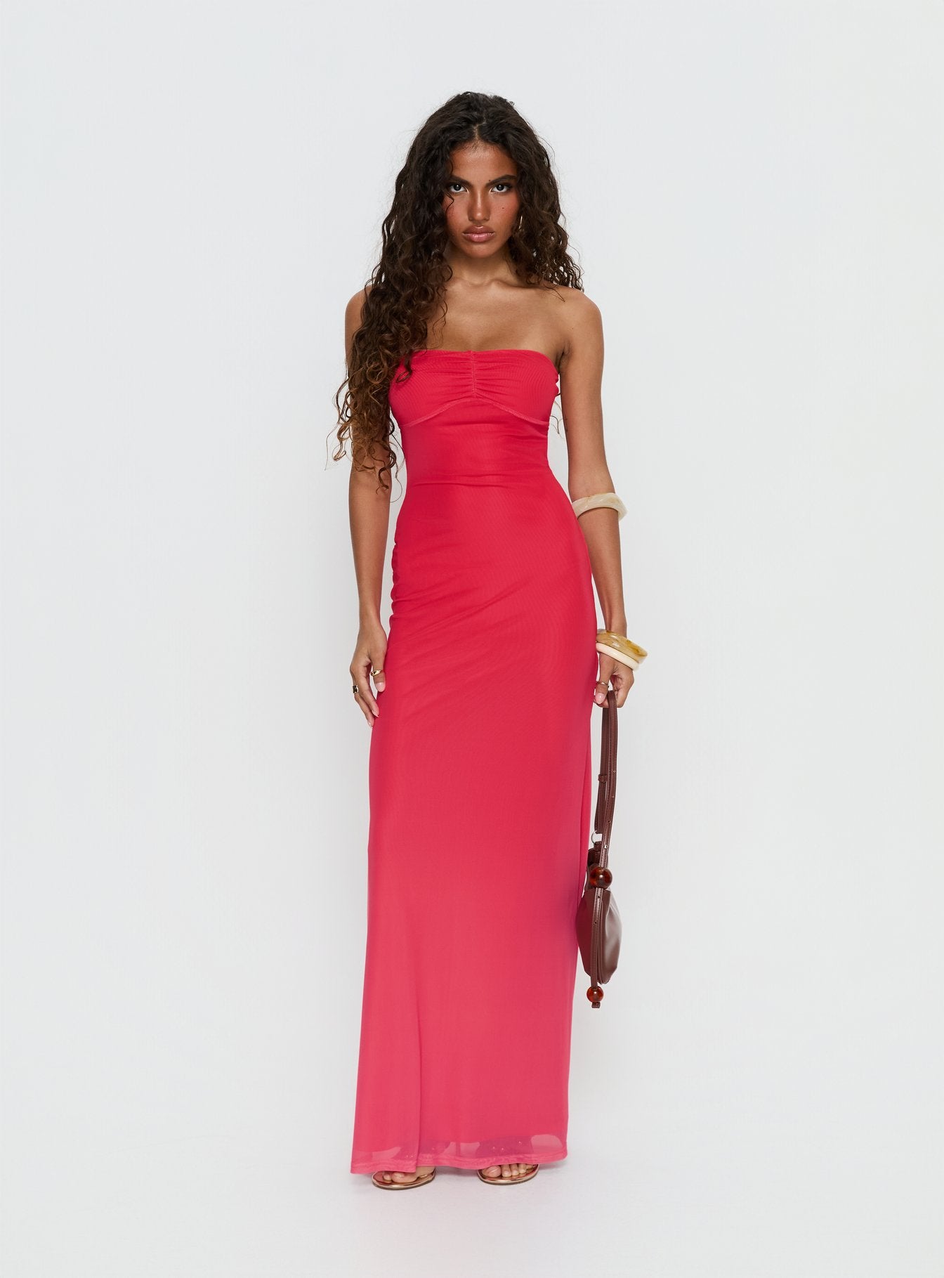 Jesemma Strapless Maxi Dress Hot Pink - Image 2