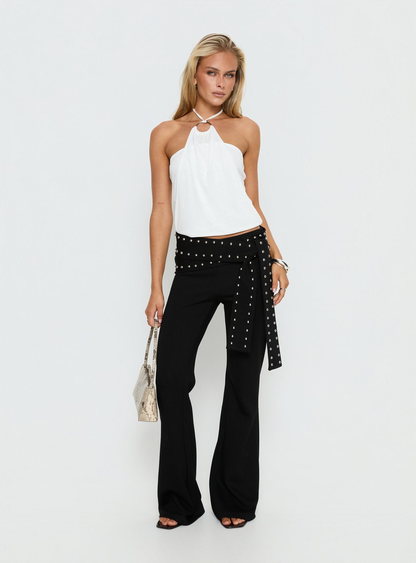 Hedlea Draped Ring Detail Top White - Image 3