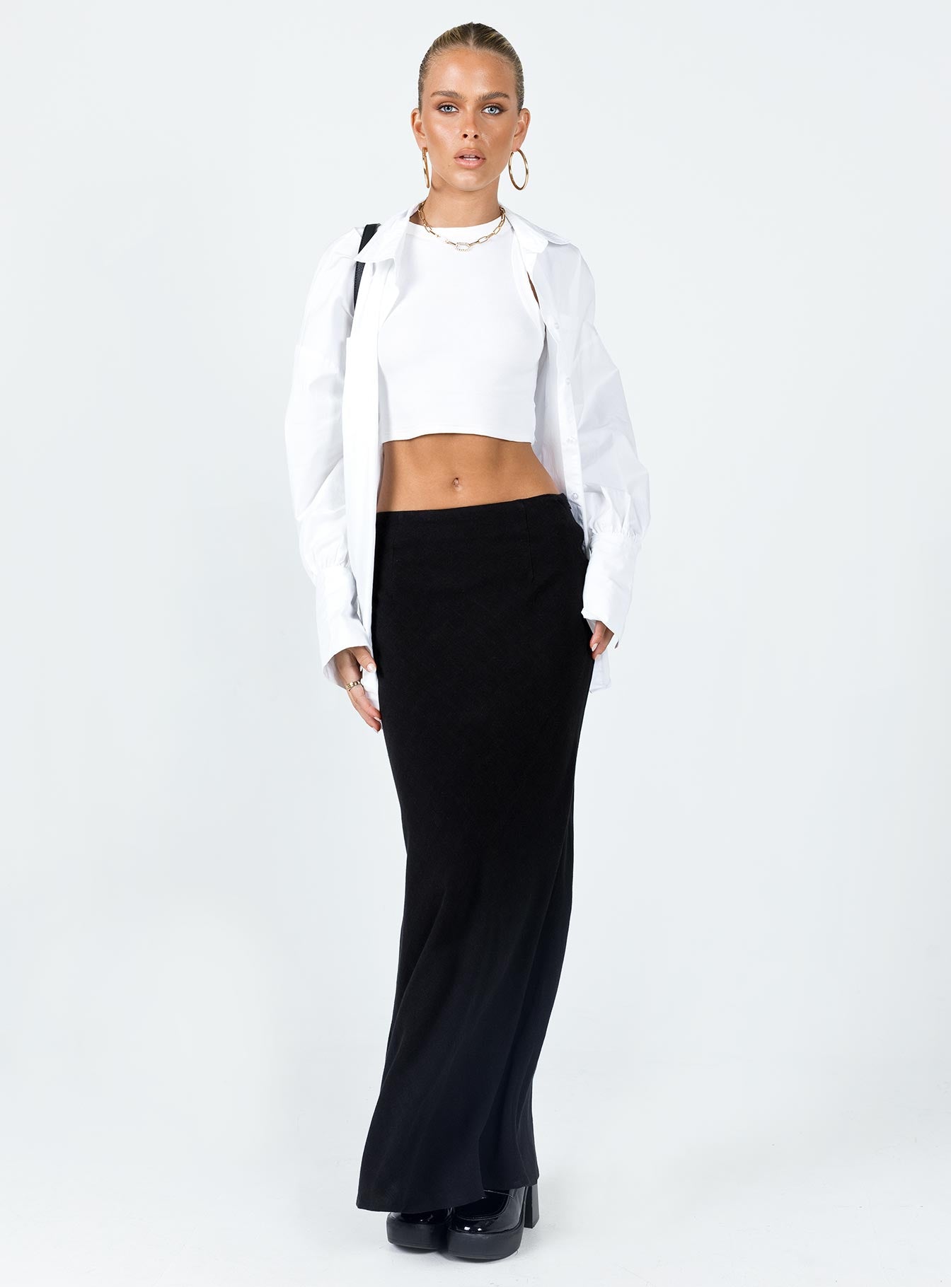 Jodie Maxi Skirt Black - Image 3