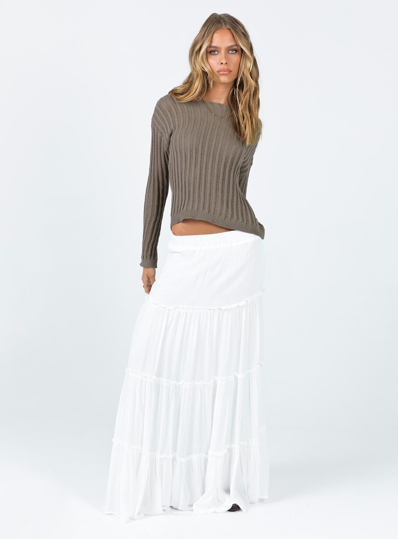 Miriah Maxi Skirt White - Image 3