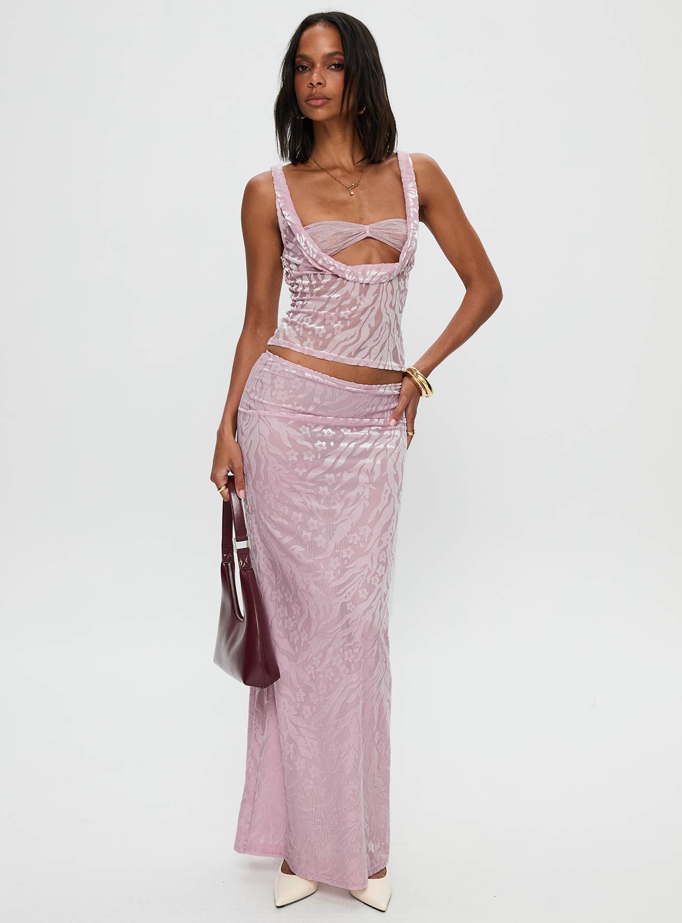 Kalei Maxi Skirt Pink Floral - Image 3