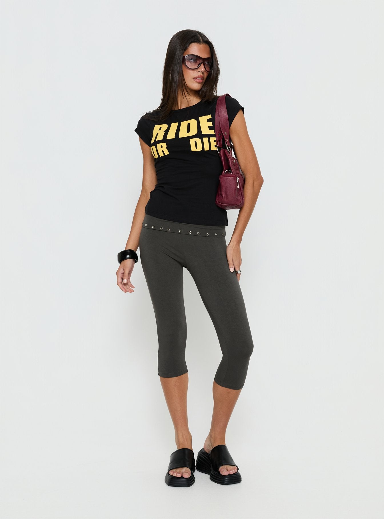 Ride Or Die Graphic Top Black / Yellow - Image 3