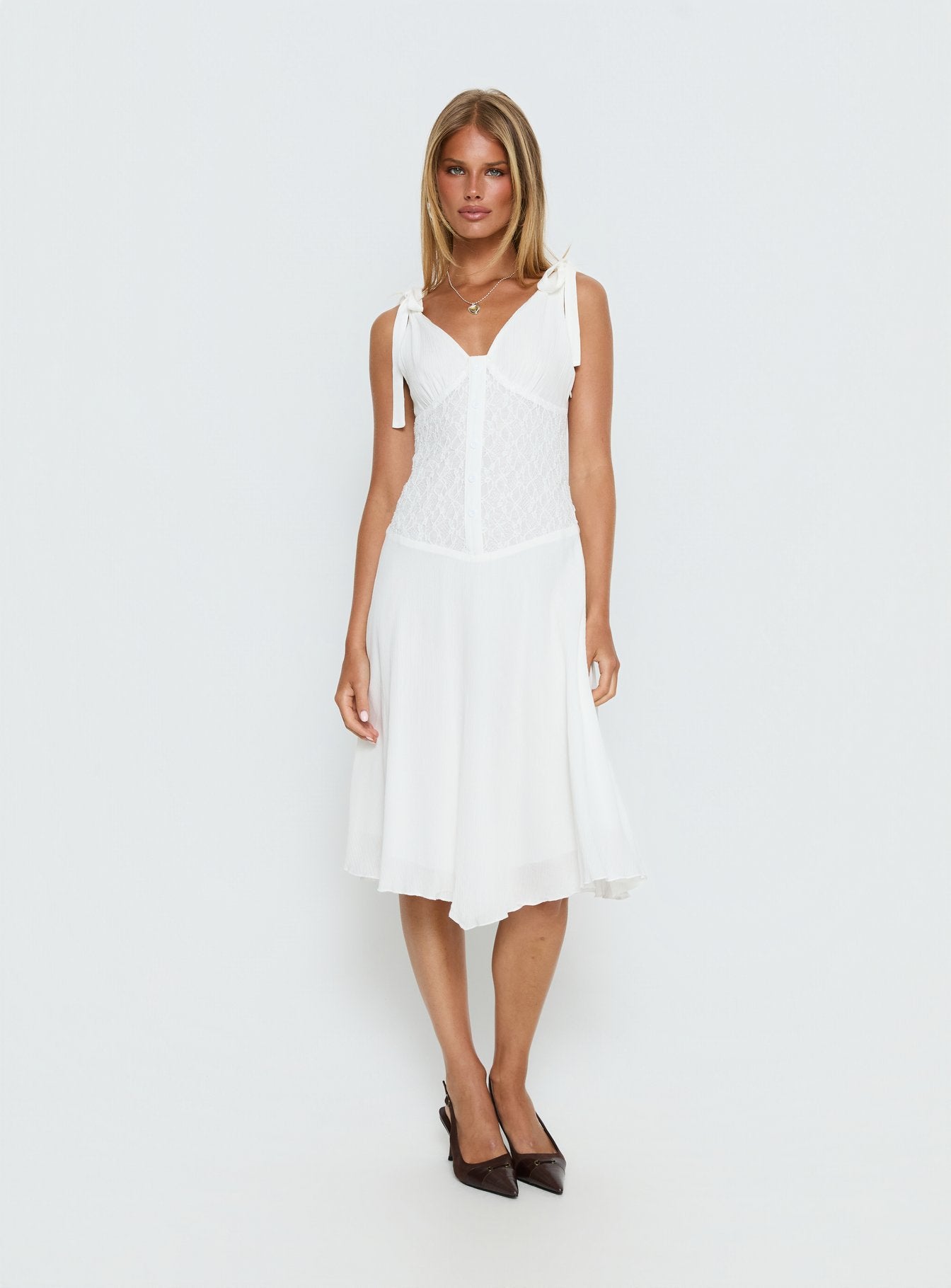 Danira Midi Dress White - Image 3