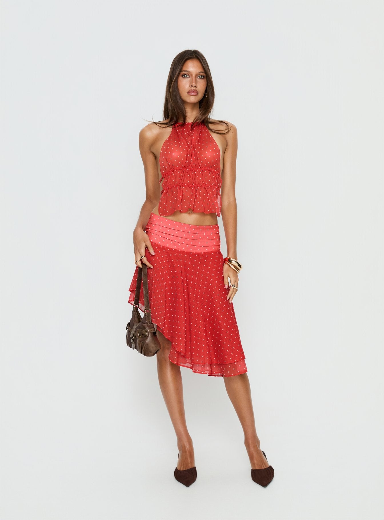 Legacy Midi Skirt Tomato Polka - Image 3