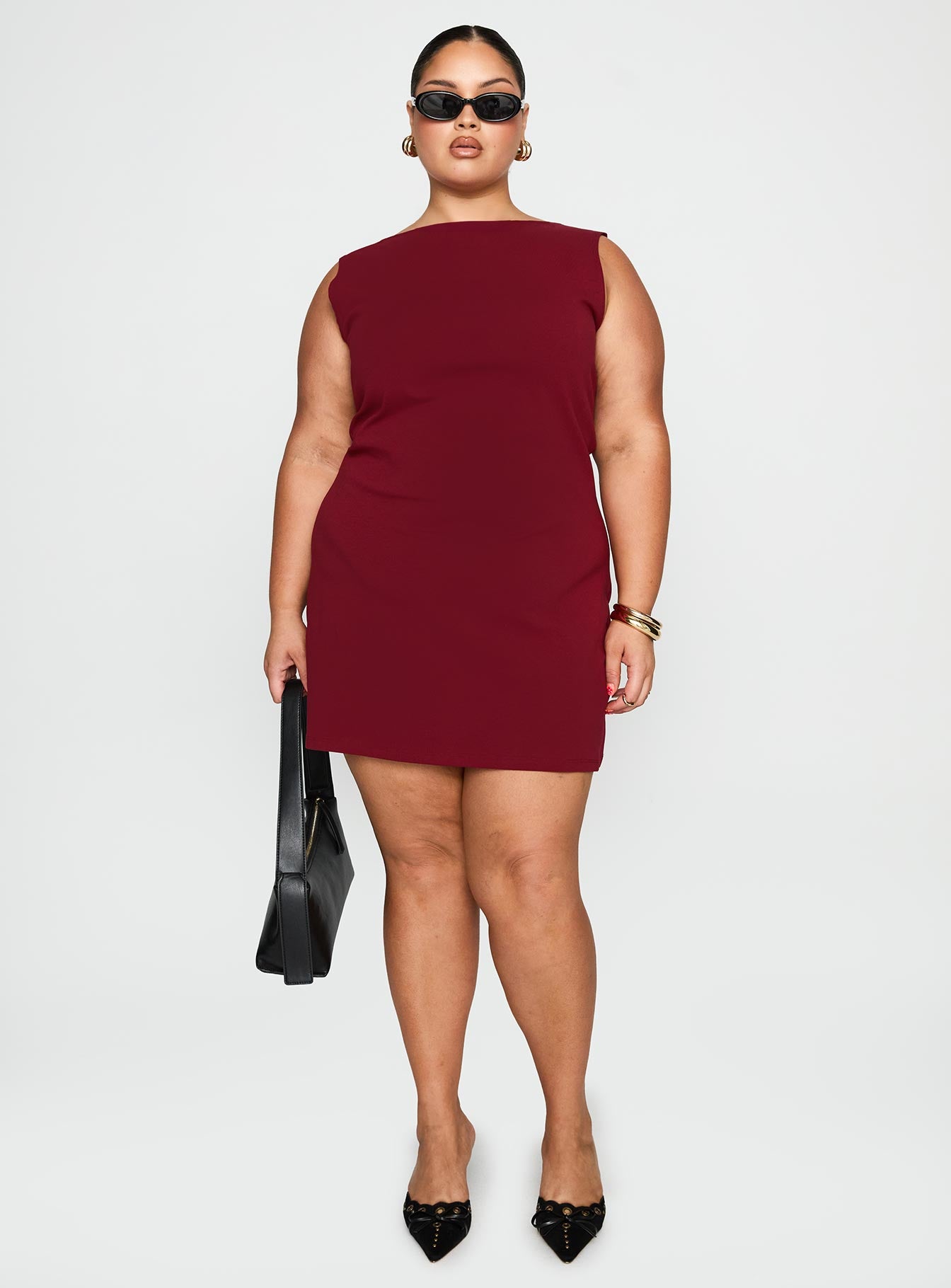 Zimmie Mini Dress Burgundy Curve - Image 3