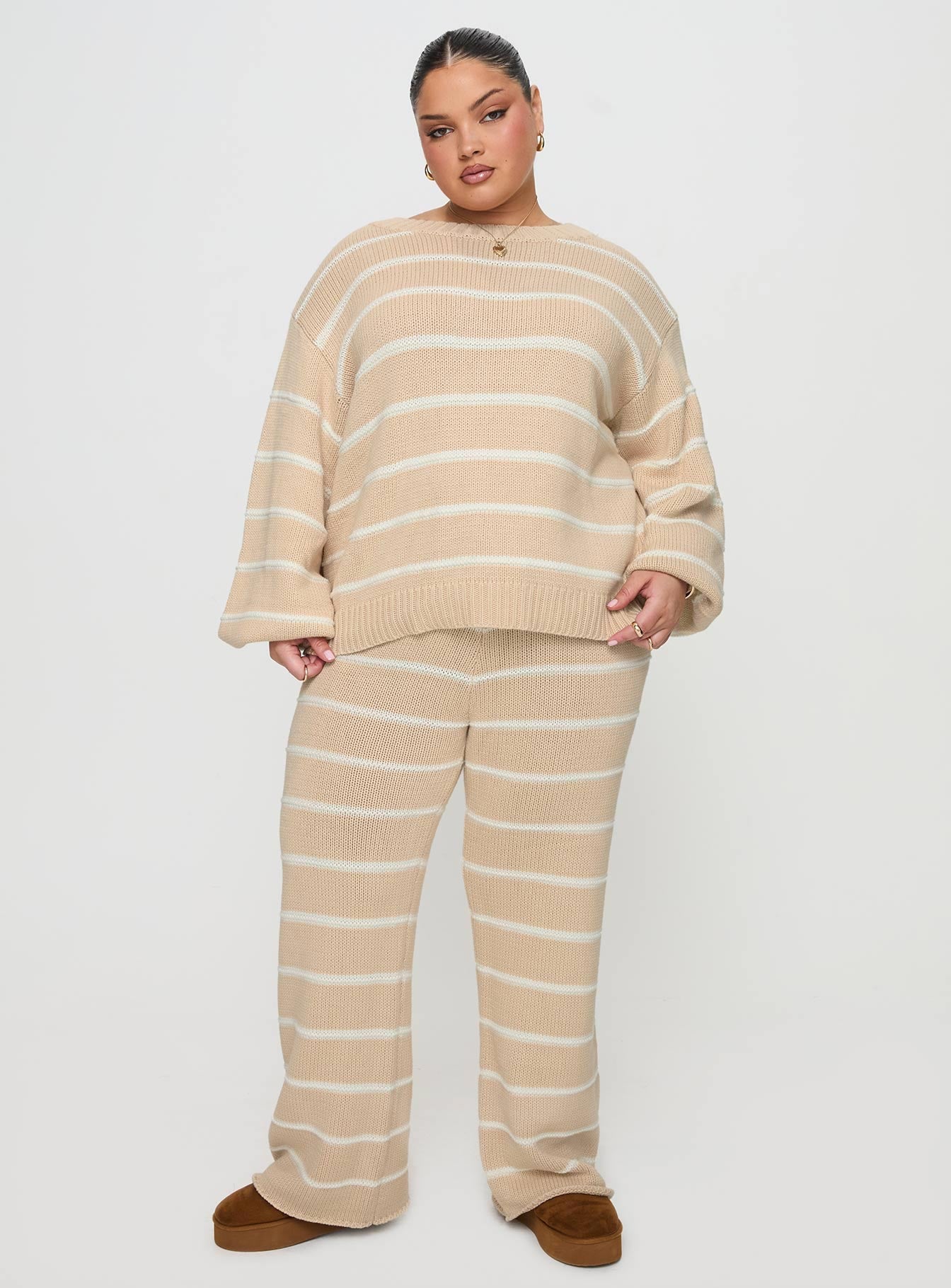 Read Your Mind Knit Pant Cream Stripe - Image 10