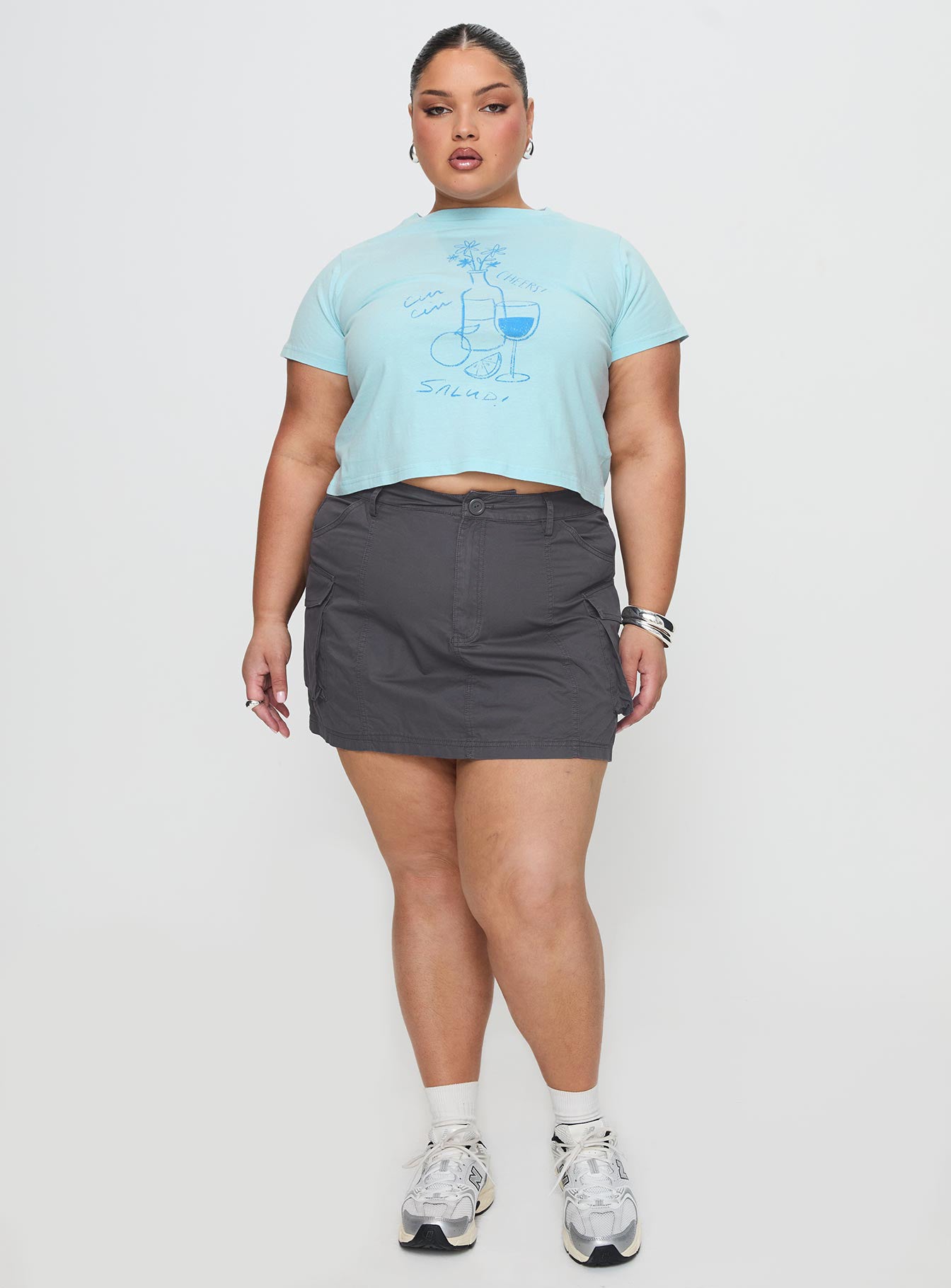 Lieutenant Cargo Mini Skirt Slate - Image 10
