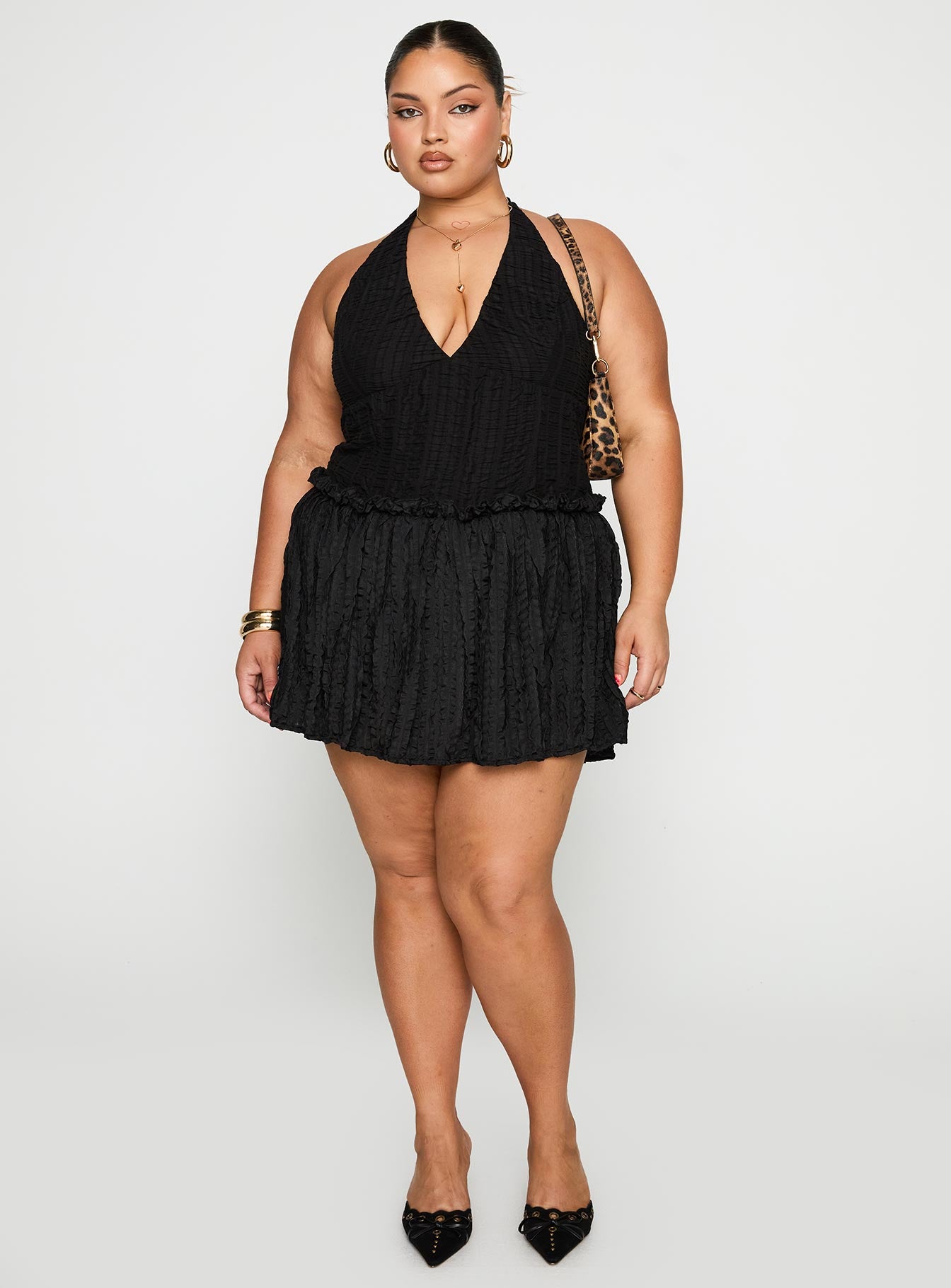 Mixie Halter Romper Black Curve - Image 3