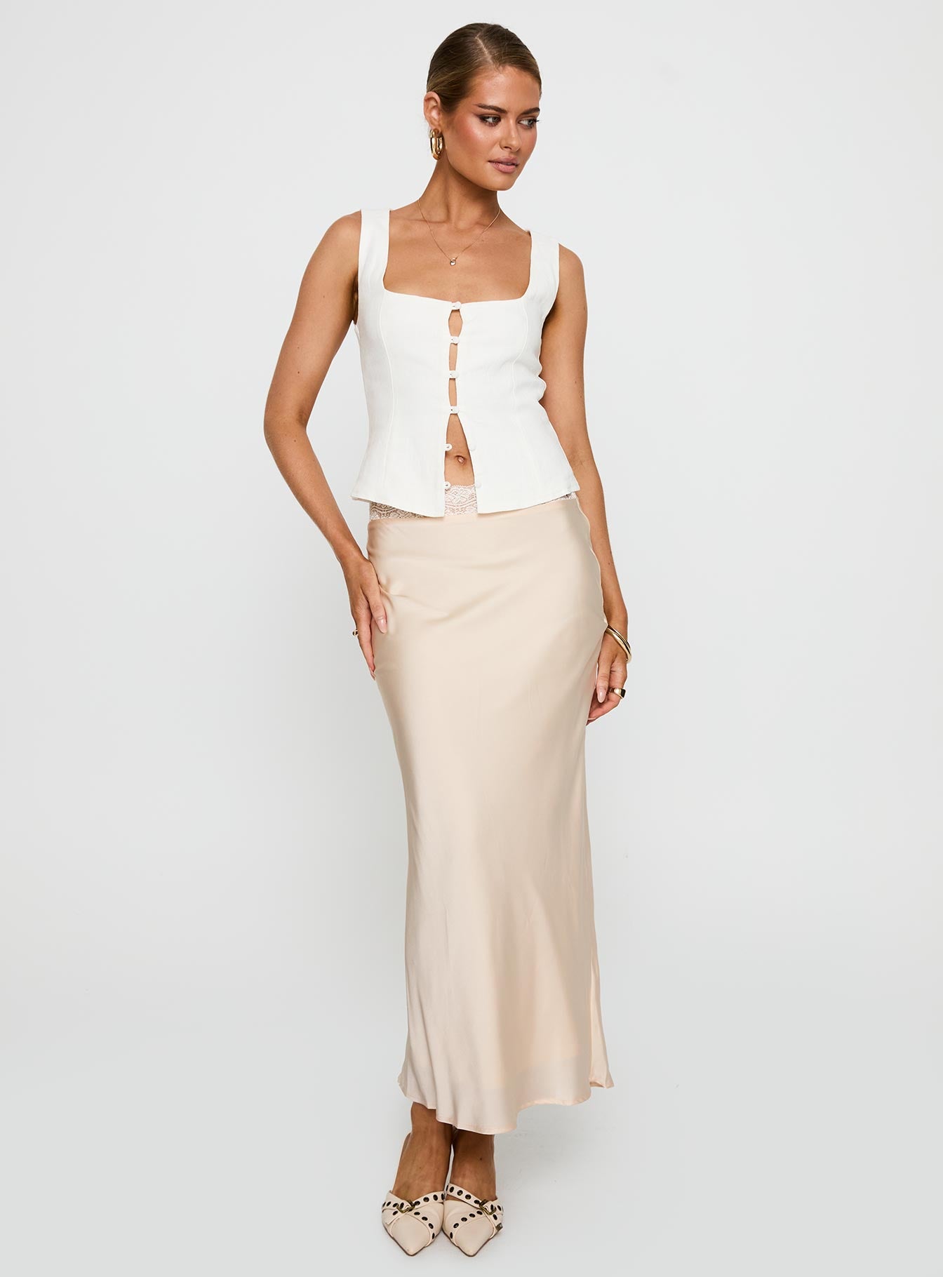 The Charmaine Maxi Skirt Cream - Image 3