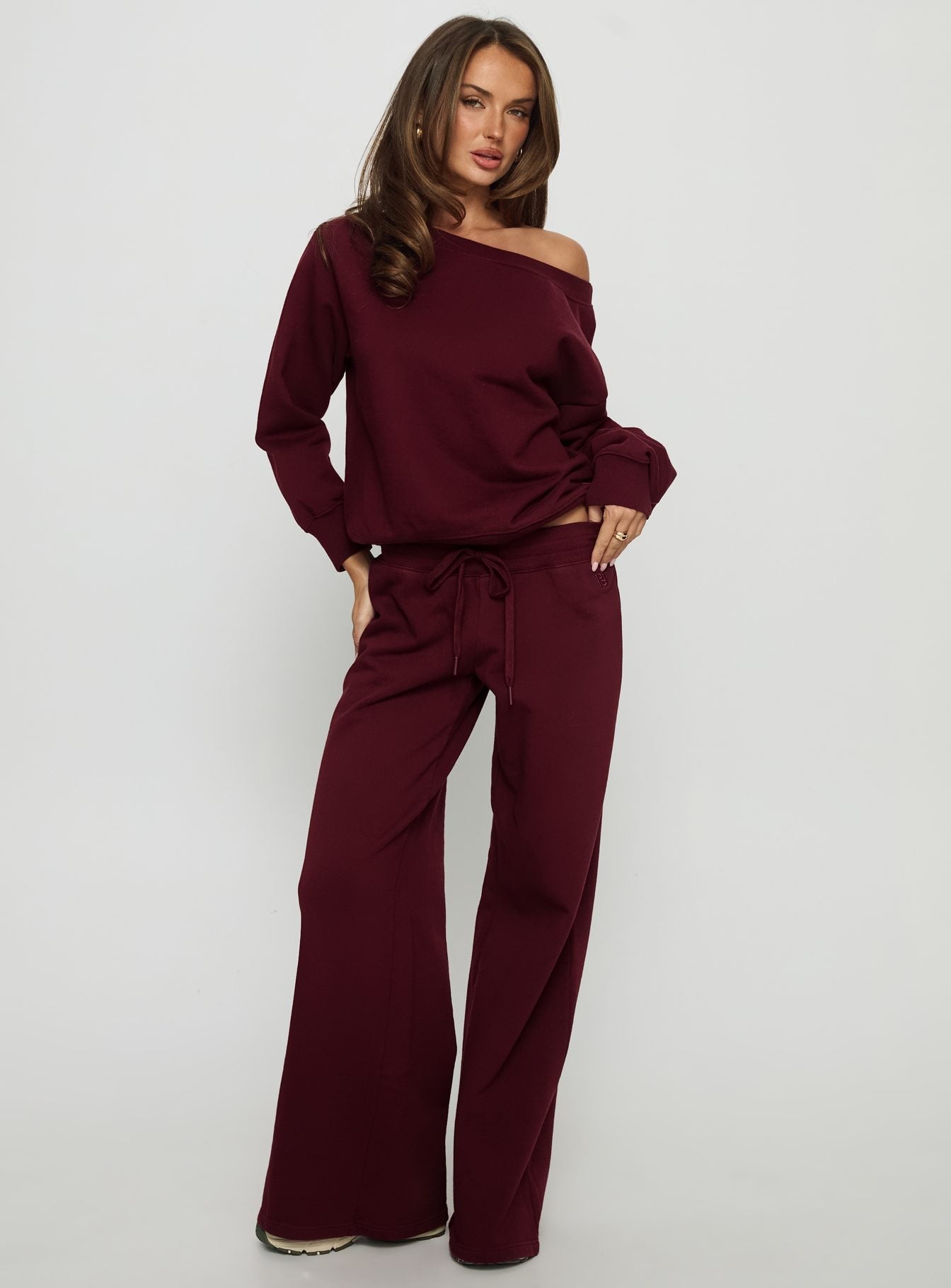 Dodie Wide Leg Pants Washed Currant - Image 3