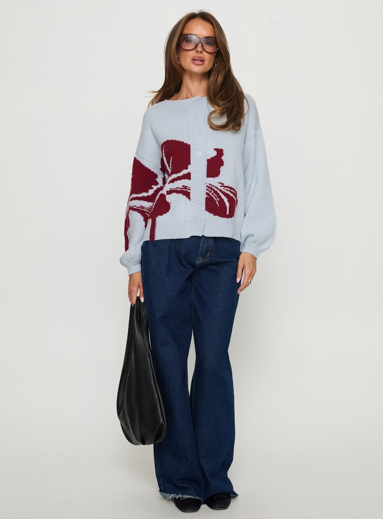 Jalenn Floral Knit Cardigan Blue / Red - Image 3