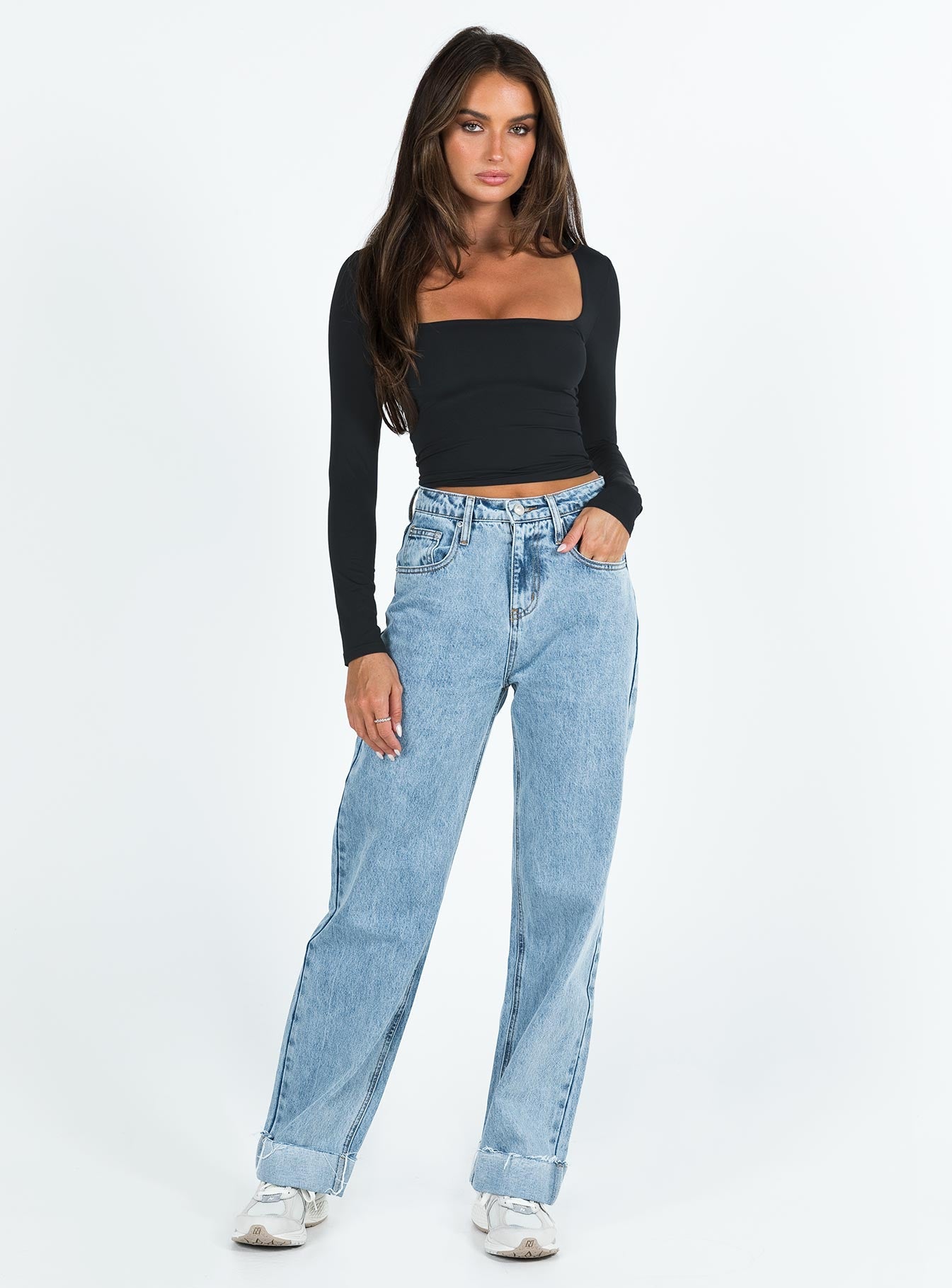 Back In Time Long Sleeve Top Black - Image 2