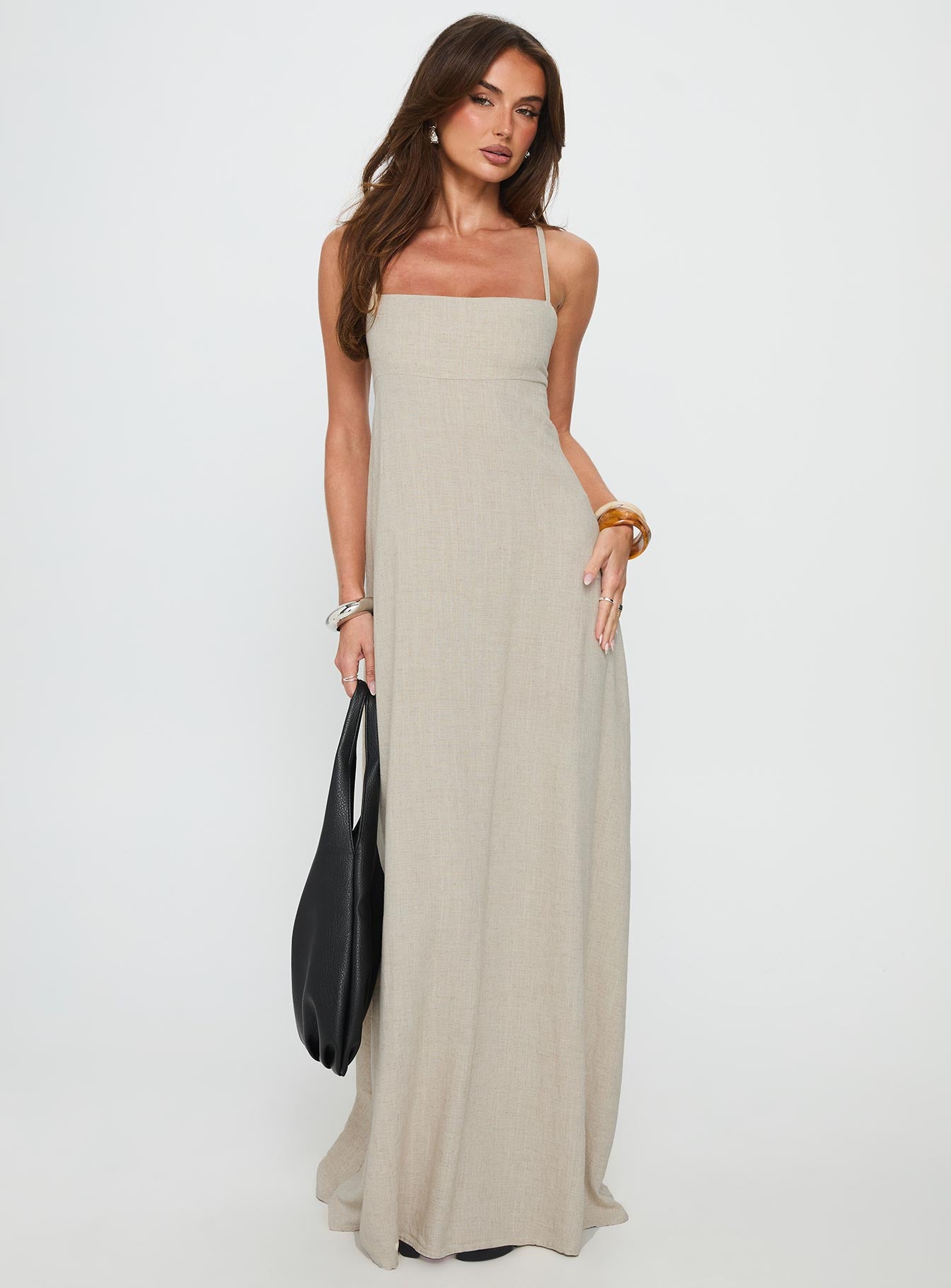 Solie Tie Back Maxi Dress Natural - Image 3