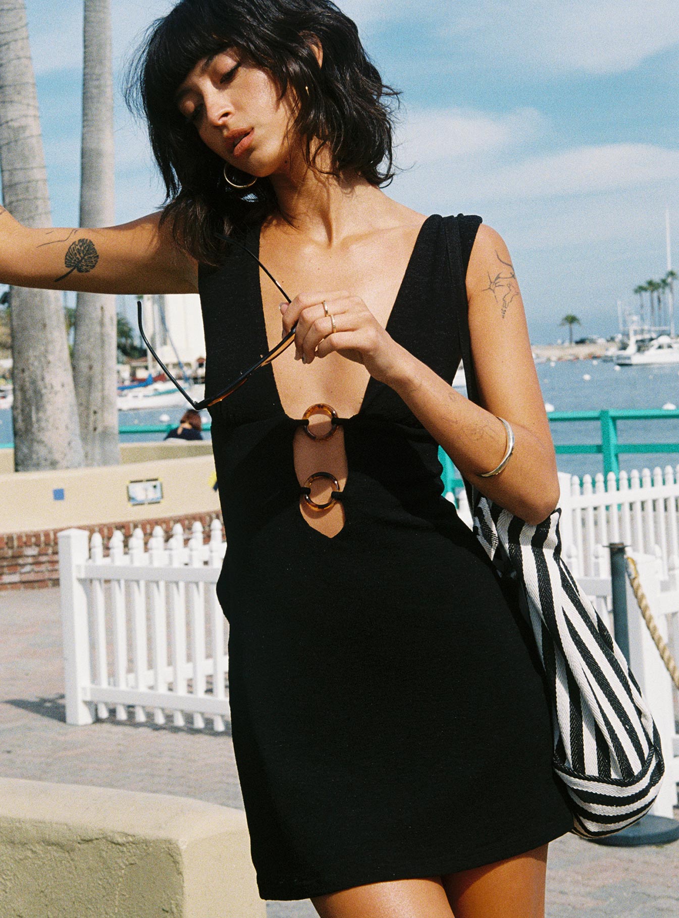 Steward Halter Mini Dress Black Tall - Image 2
