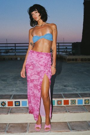 Parli Petal Maxi Skirt Pink