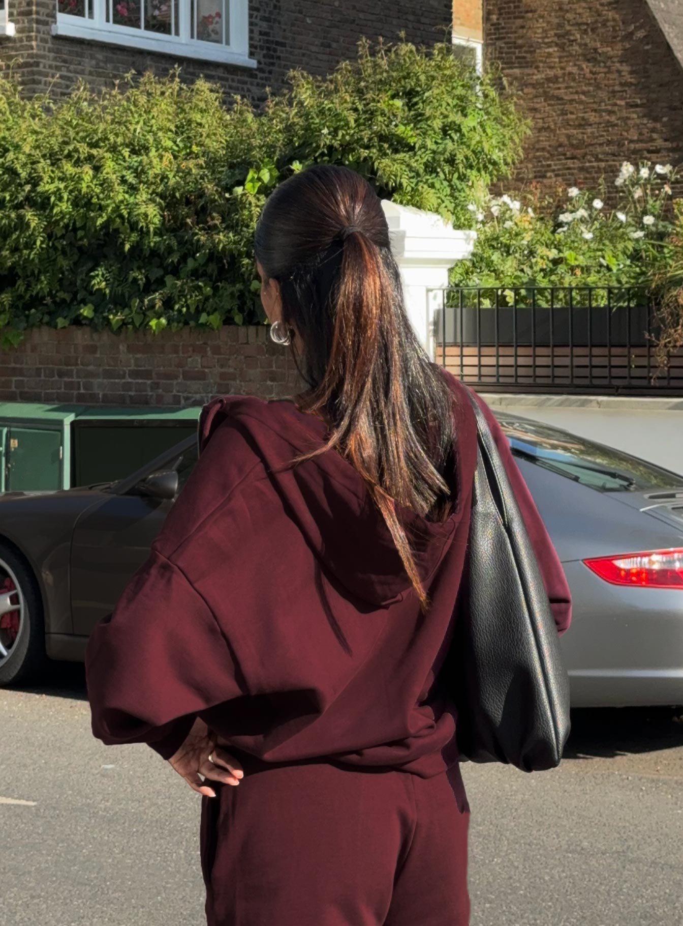 All Day Oversized Hoodie Wine - Image 2