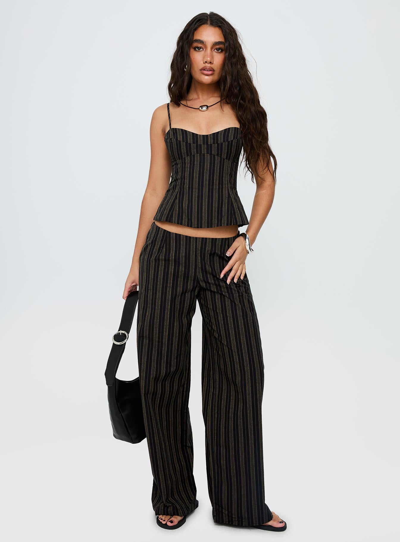 Kierstyn Corset Set Black Stripe Petite - Image 3