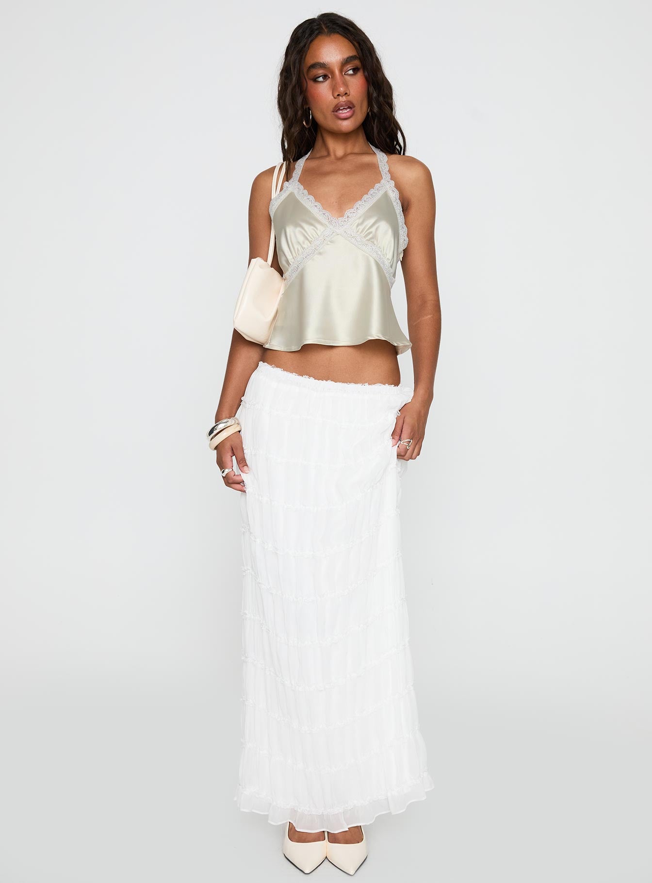 Estefania Maxi Skirt White - Image 3