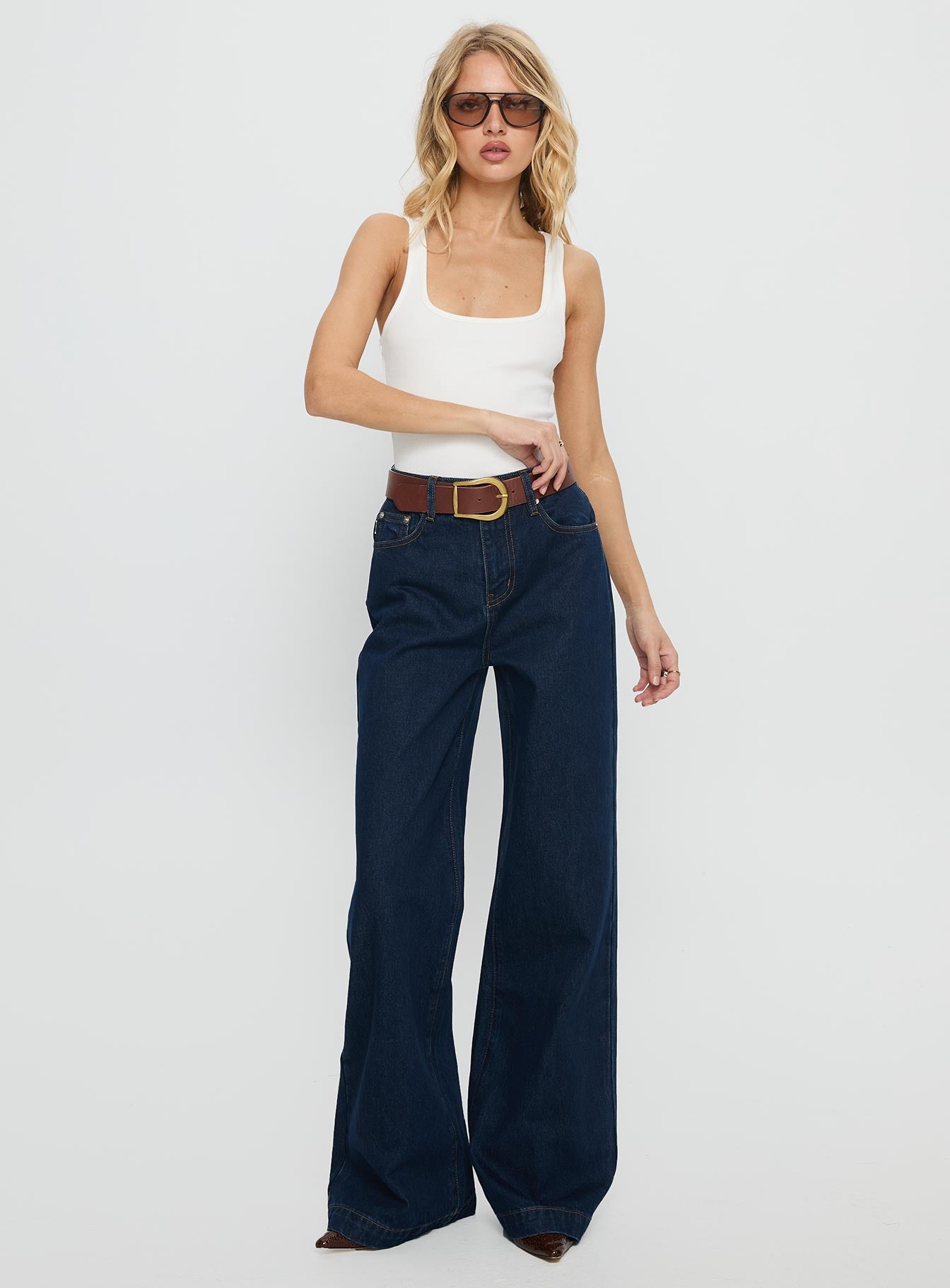 Goldie High Rise Wide Leg Jeans Indigo - Image 3