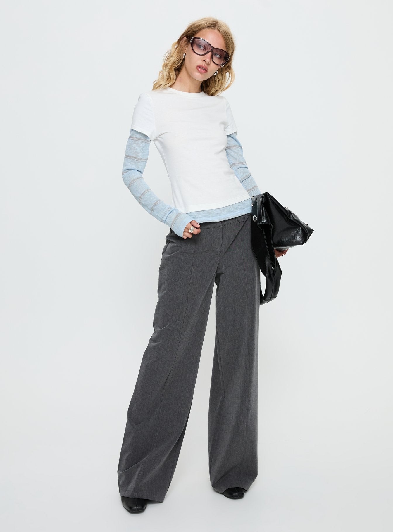 Sarito Low Rise Straight Leg Pants Grey - Image 3