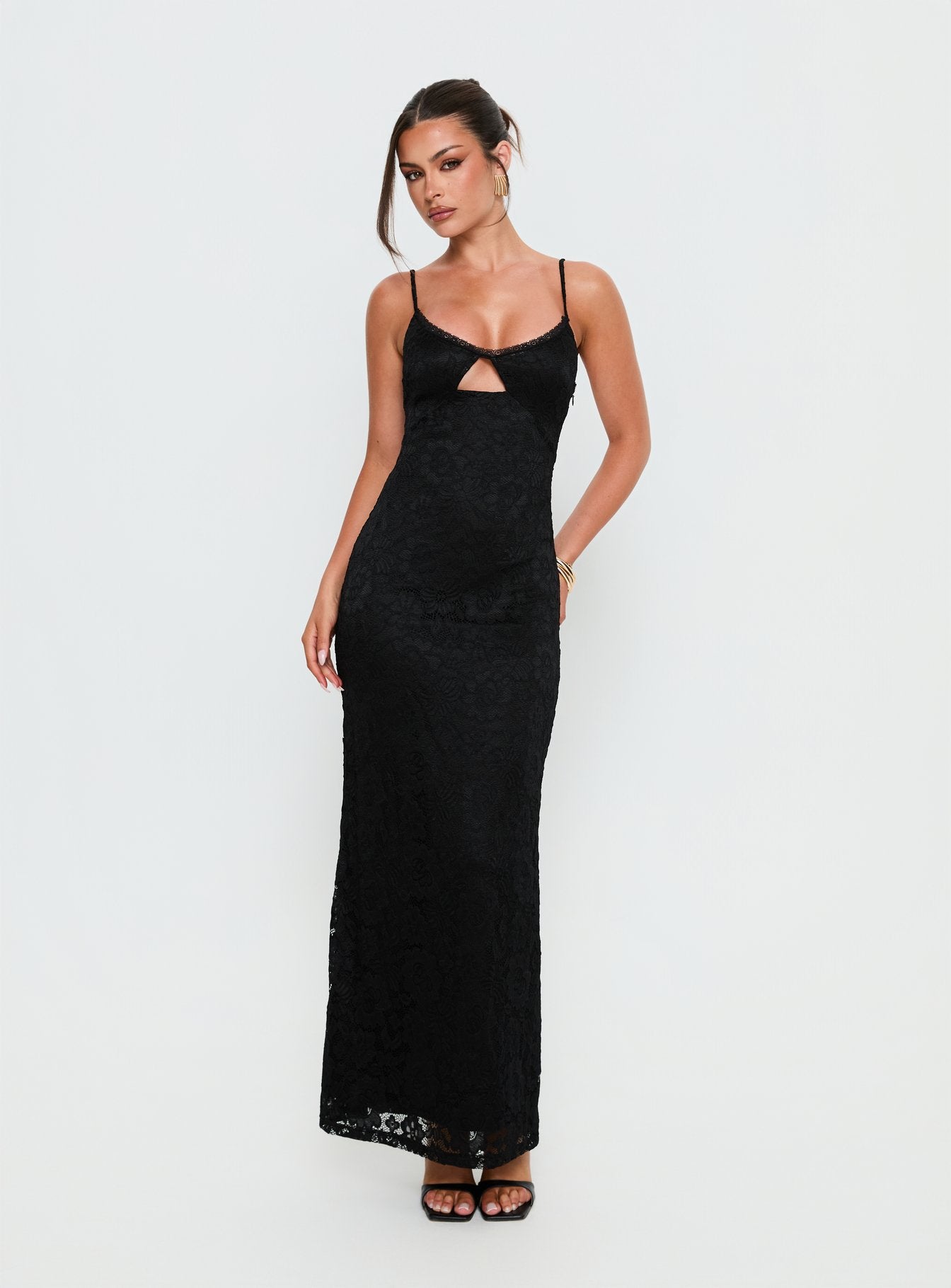 Alannis Lace Maxi Dress Black - Image 3