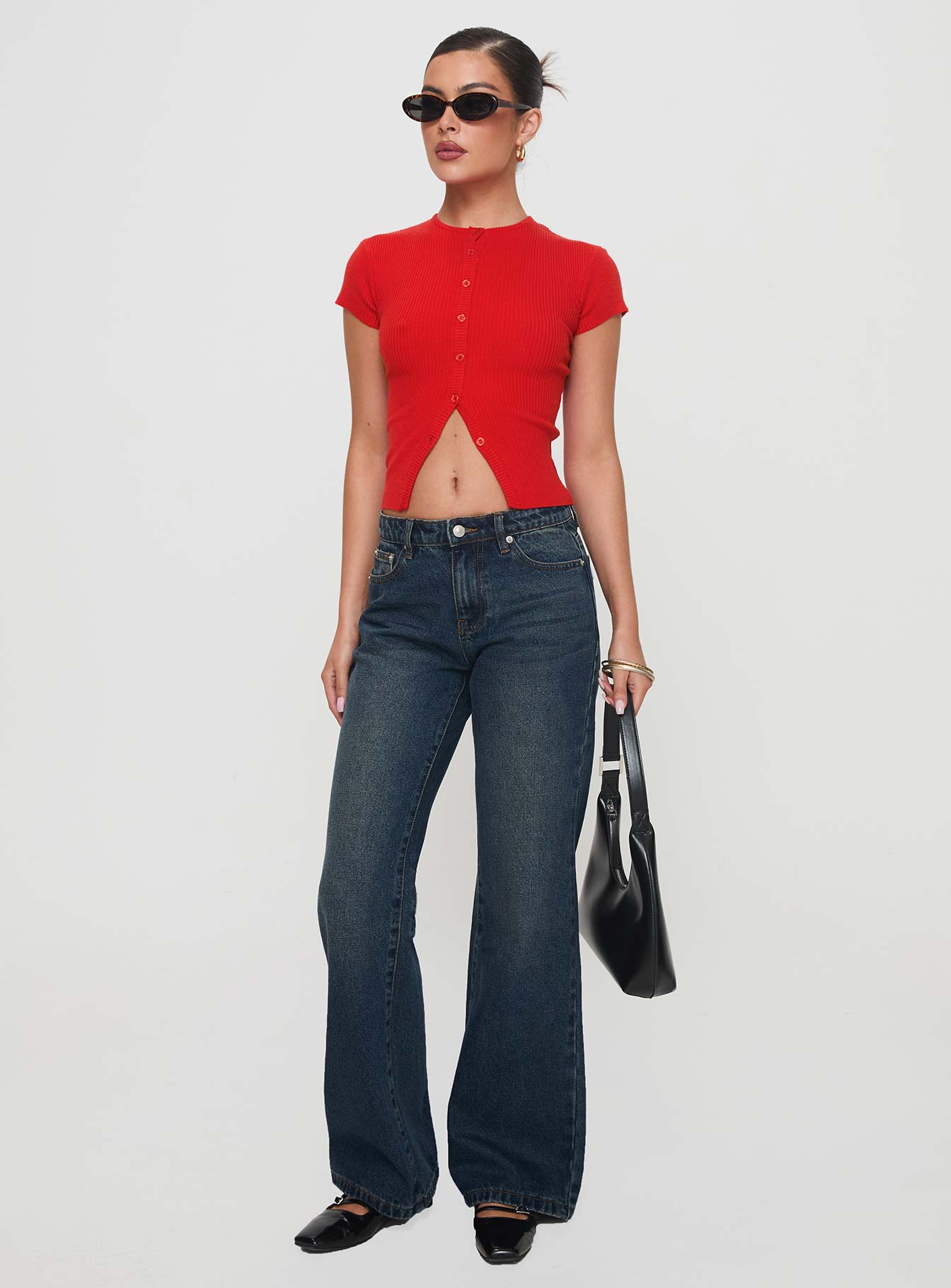 Cybele Mid Rise Straight Leg Jeans Dark Denim - Image 3