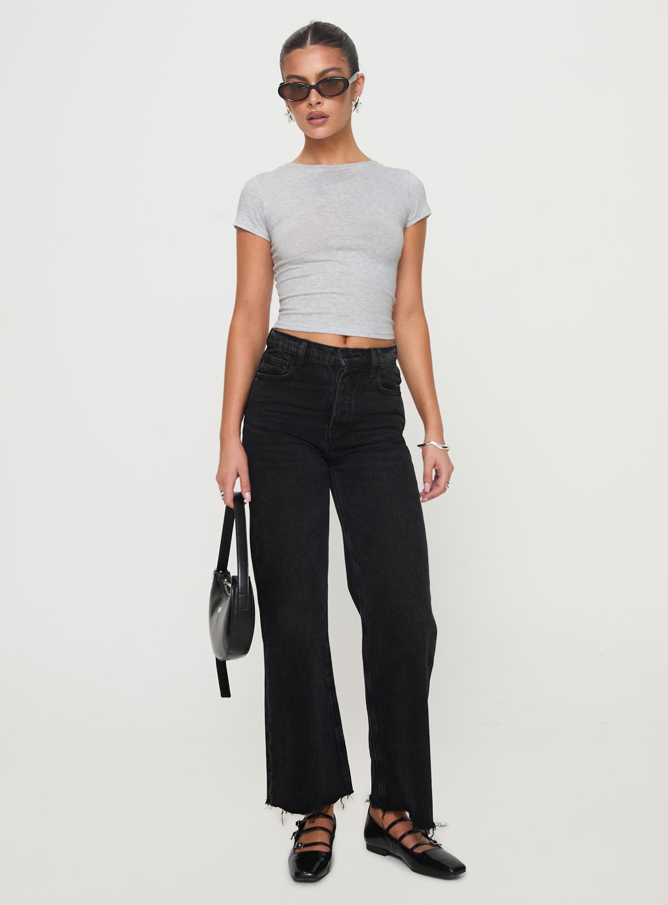 Fawcett High Rise Straight Leg Jeans Washed Black - Image 3