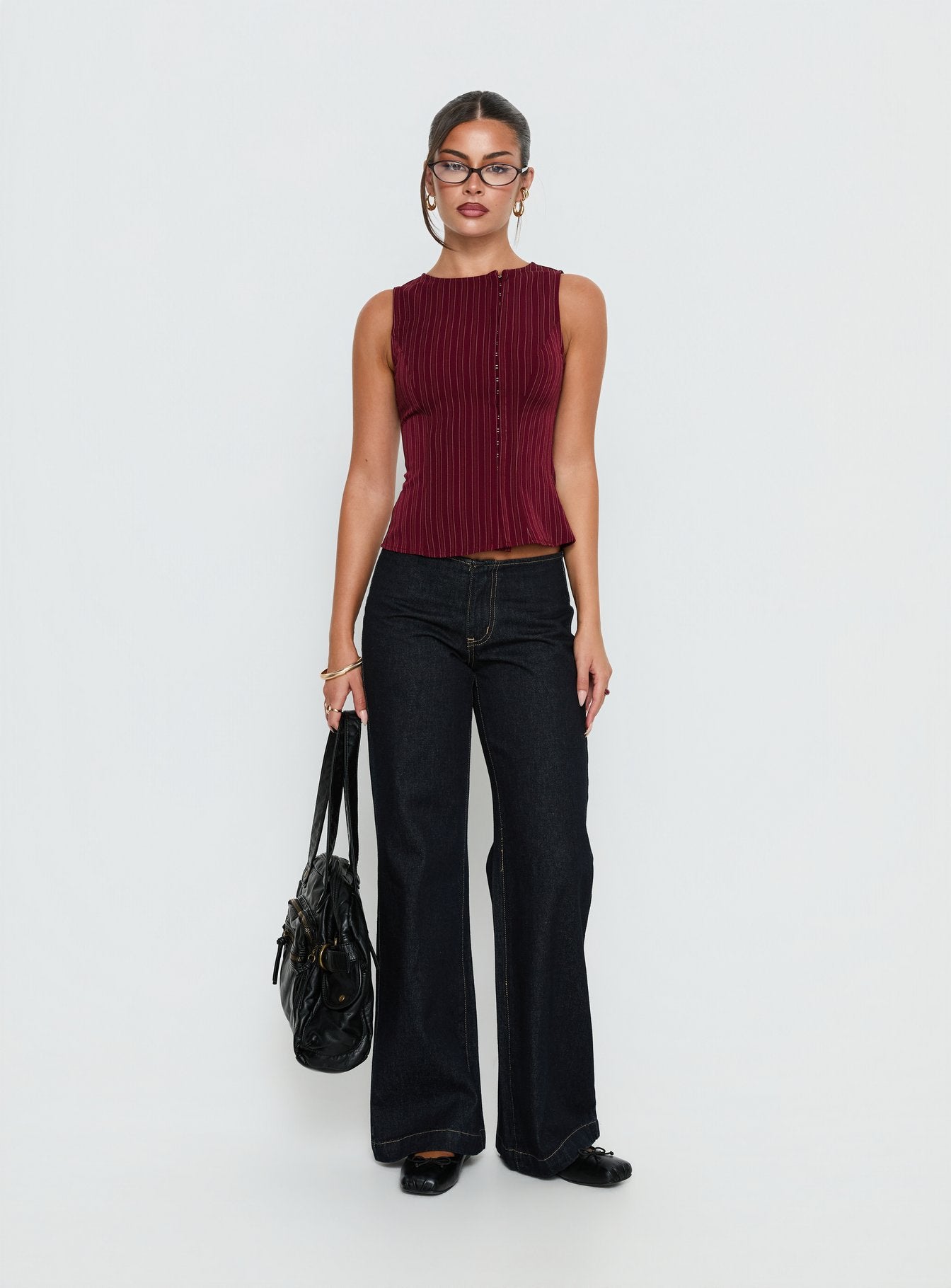 Running Wild Top Burgundy Stripe - Image 3
