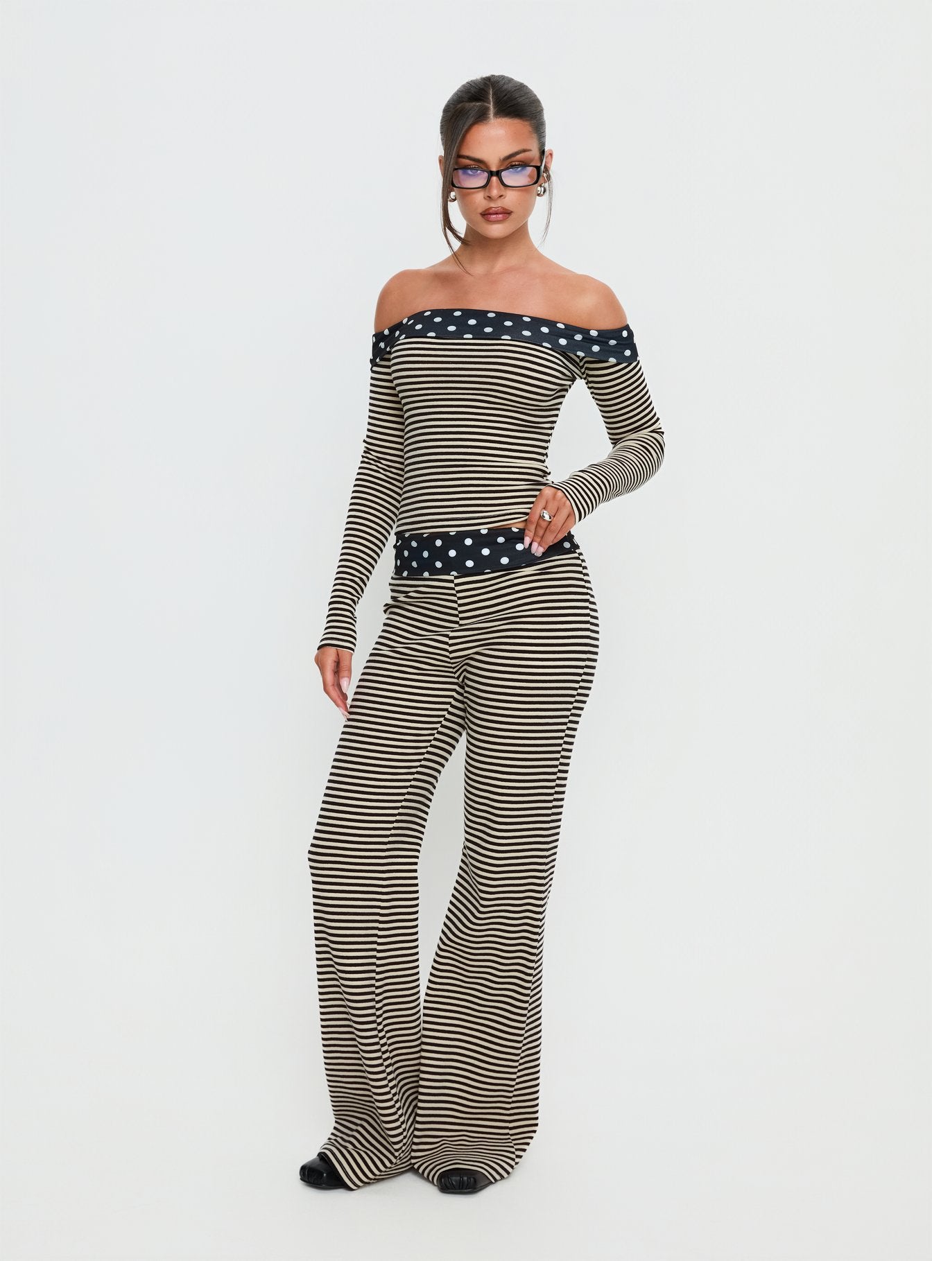 Virenna Fold Over Pants Black Multi - Image 3