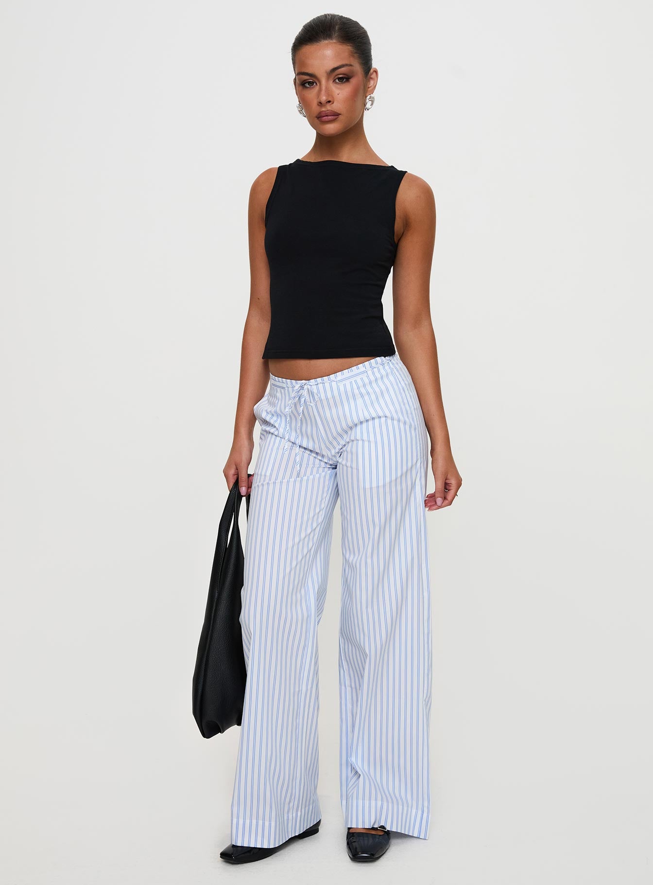 Collied Low Rise Pants Blue / White Stripe - Image 6