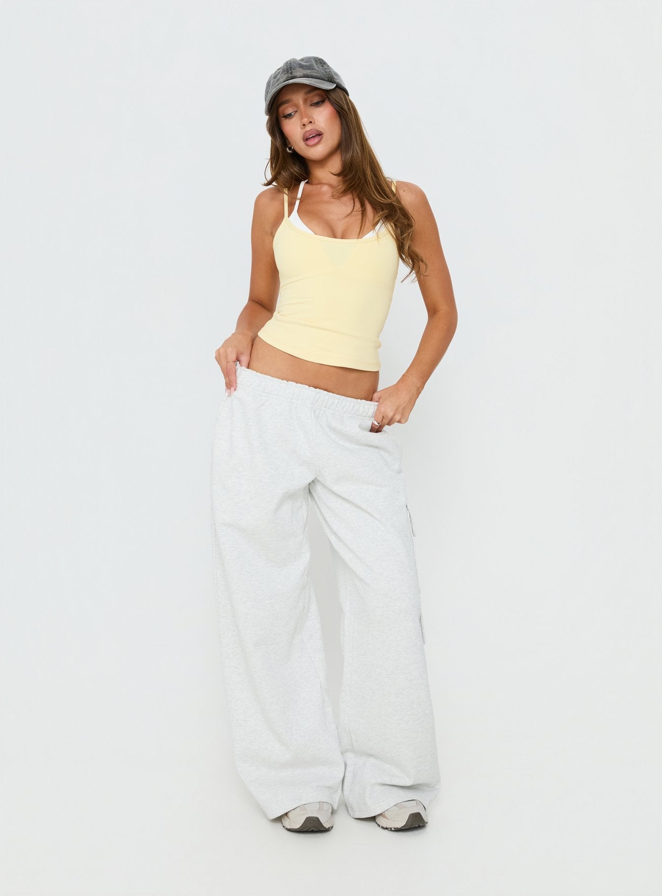 Ascend Layered Halter Tank Top Yellow / White - Image 3