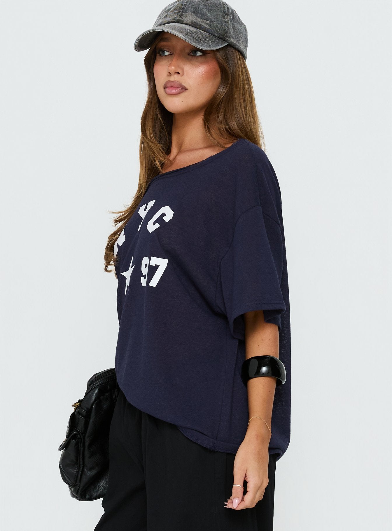NYC 1997 Loose Graphic Tee Navy - Image 3