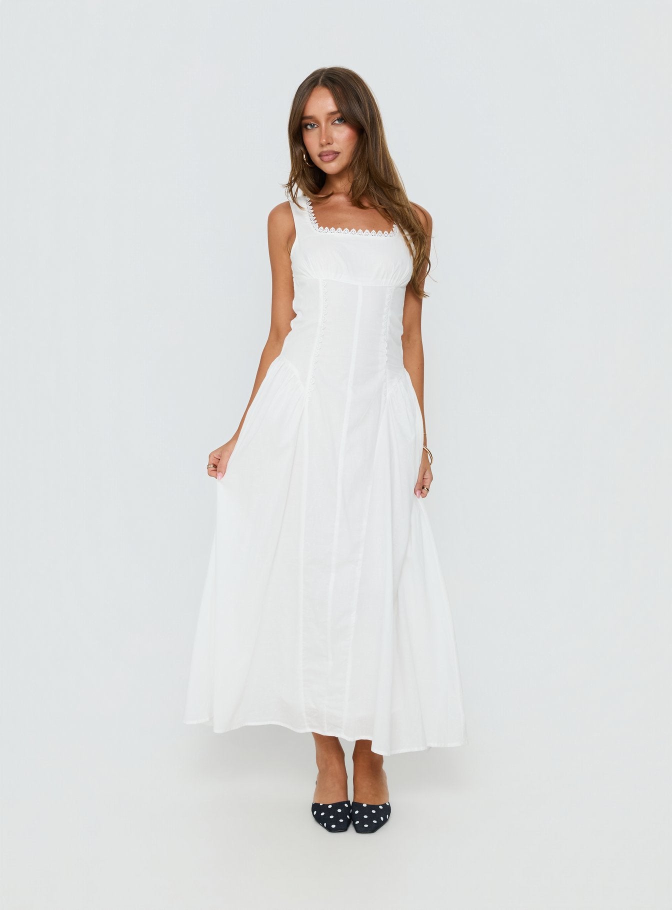 Mariette Panelled Midi Dress White - Image 3