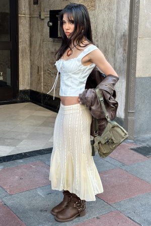 Betharia Midi Skirt Cream
