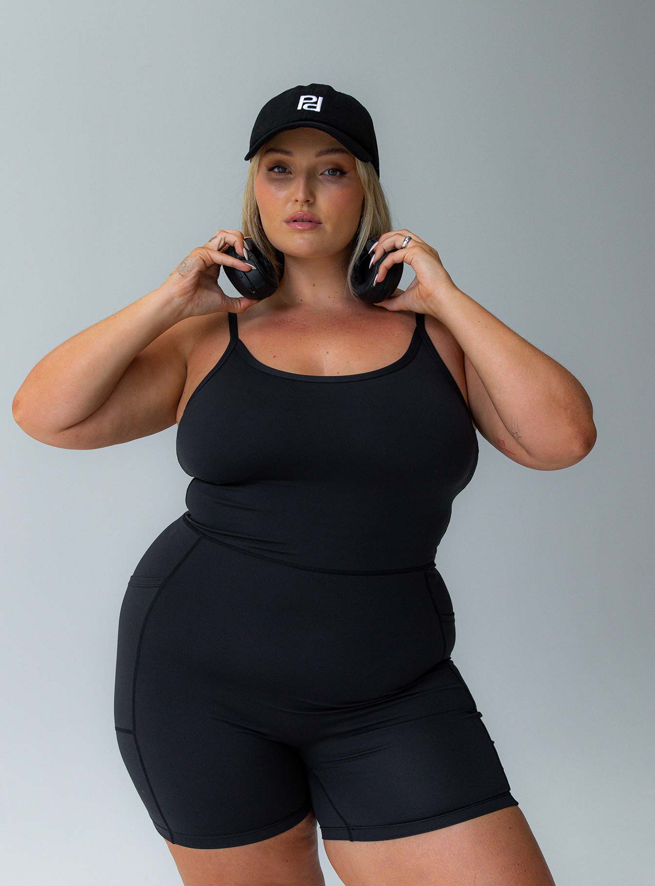 Feel Good Contour Activewear Catsuit Black Curve - Image 2
