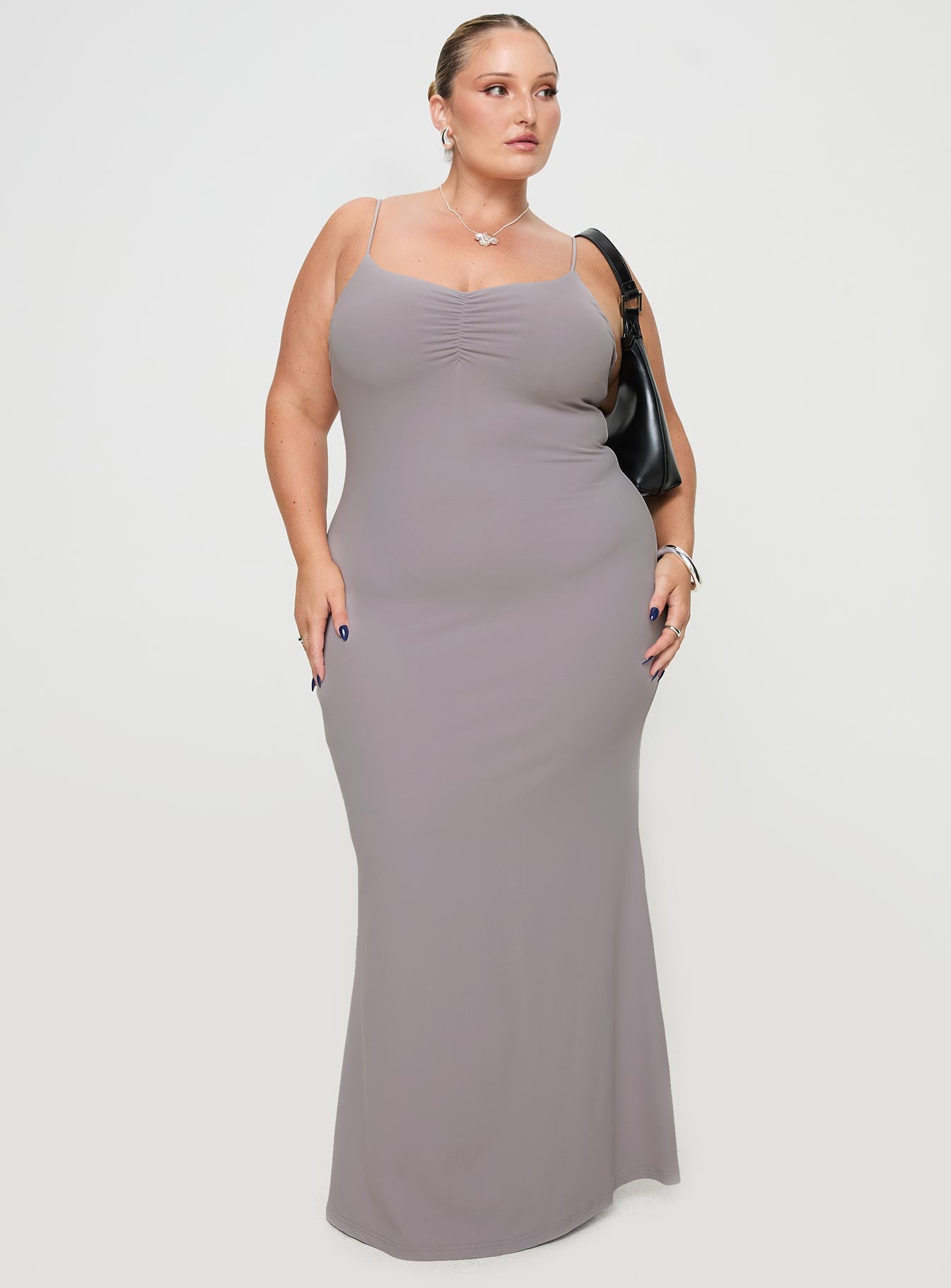 Arabellia Maxi Dress Grey Curve - Image 3