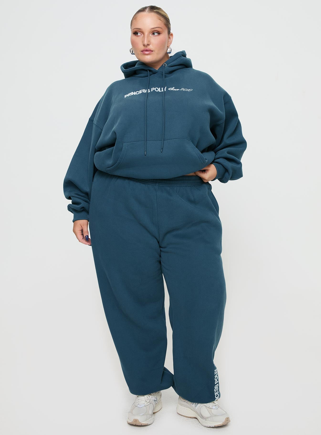 Princess Polly Track Pants Block / Cursive Text Slate Curve - Image 3