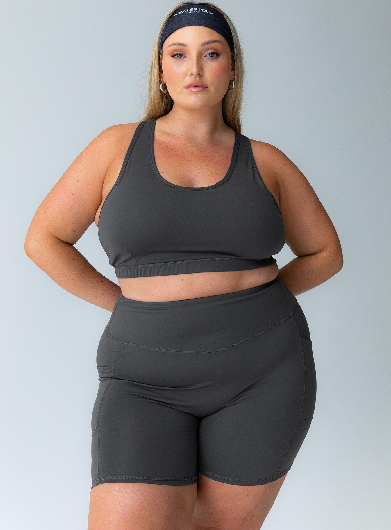 Conquer Activewear Shorts Grey Curve - Image 4