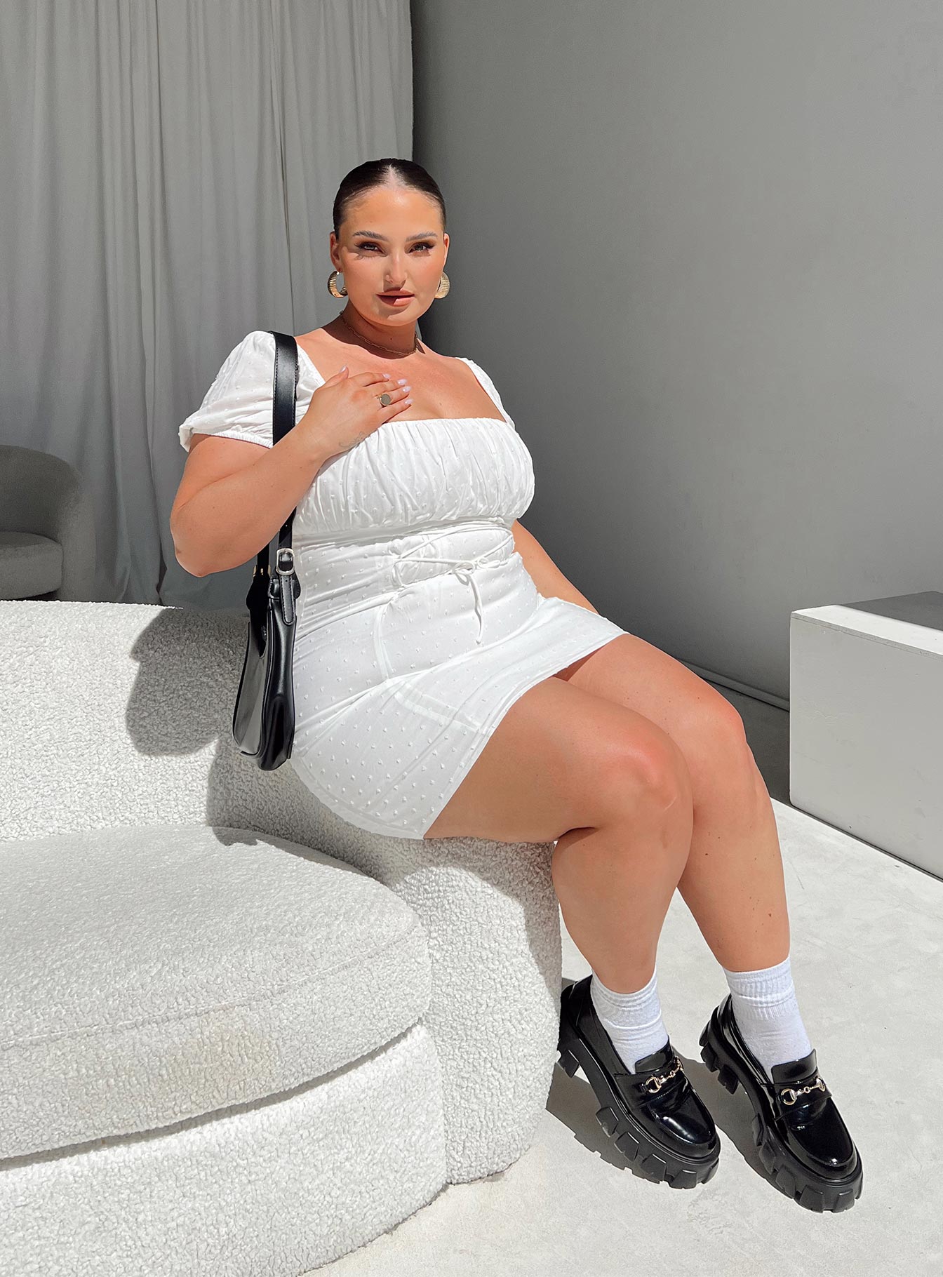 Fauci Mini Dress White Curve - Image 4