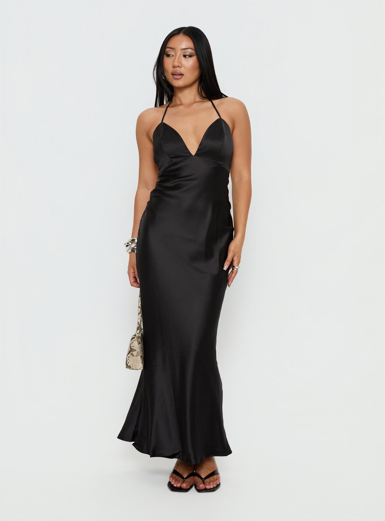 Nayani Halter Maxi Dress Black - Image 3