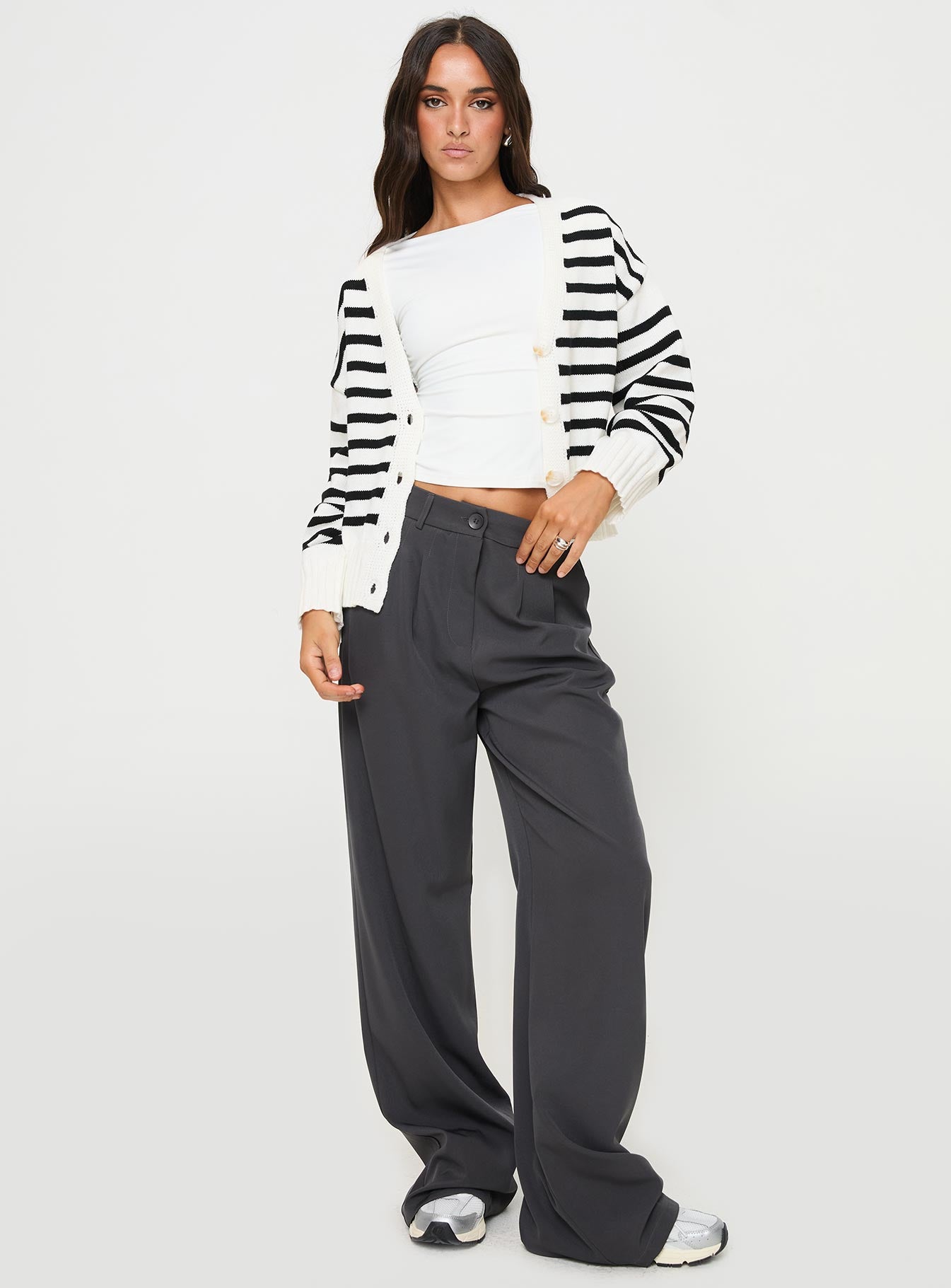 Karlson Striped Cardigan Cream / Black - Image 3