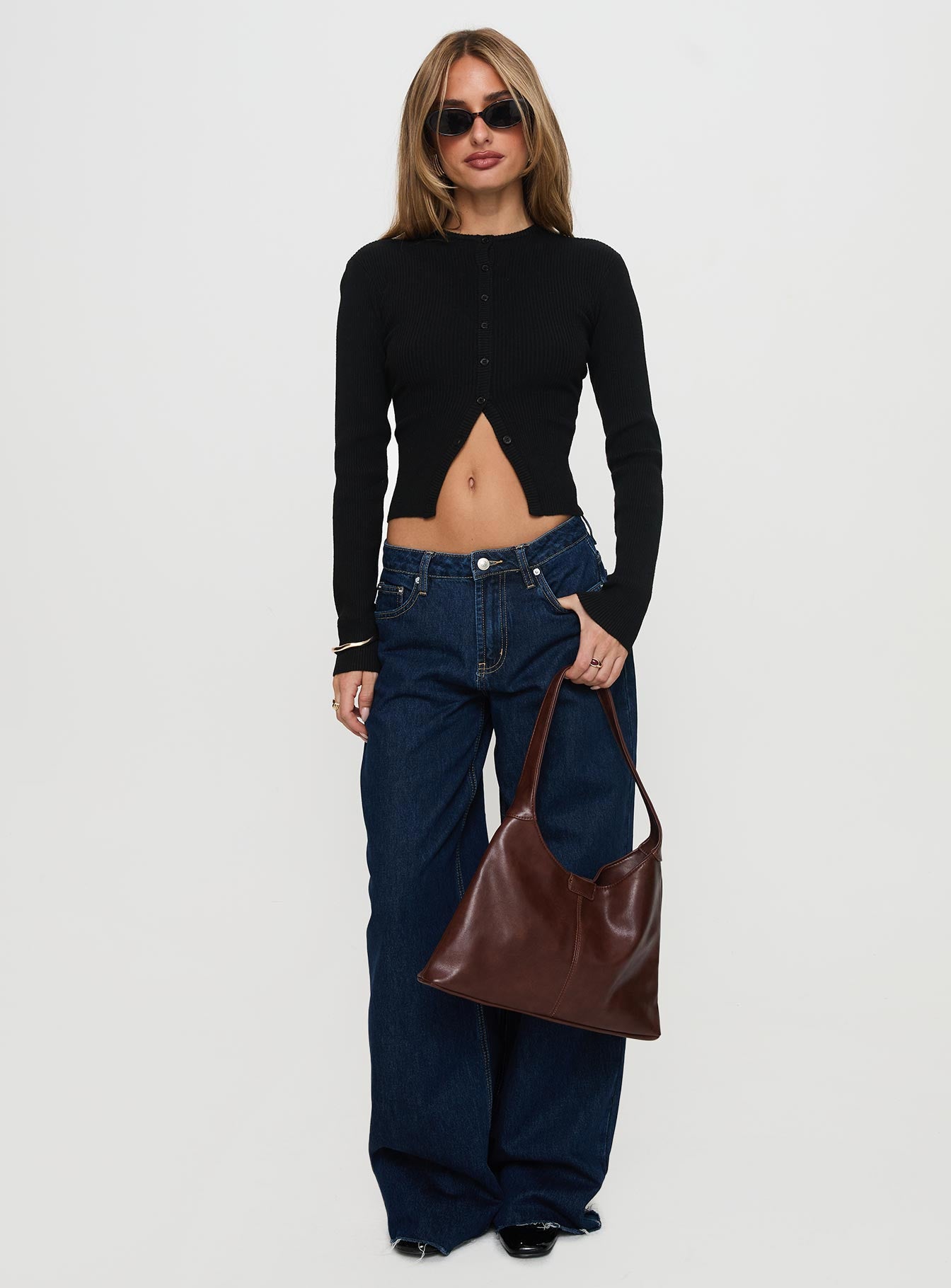 Suzu Long Sleeve Knit Top Black - Image 3